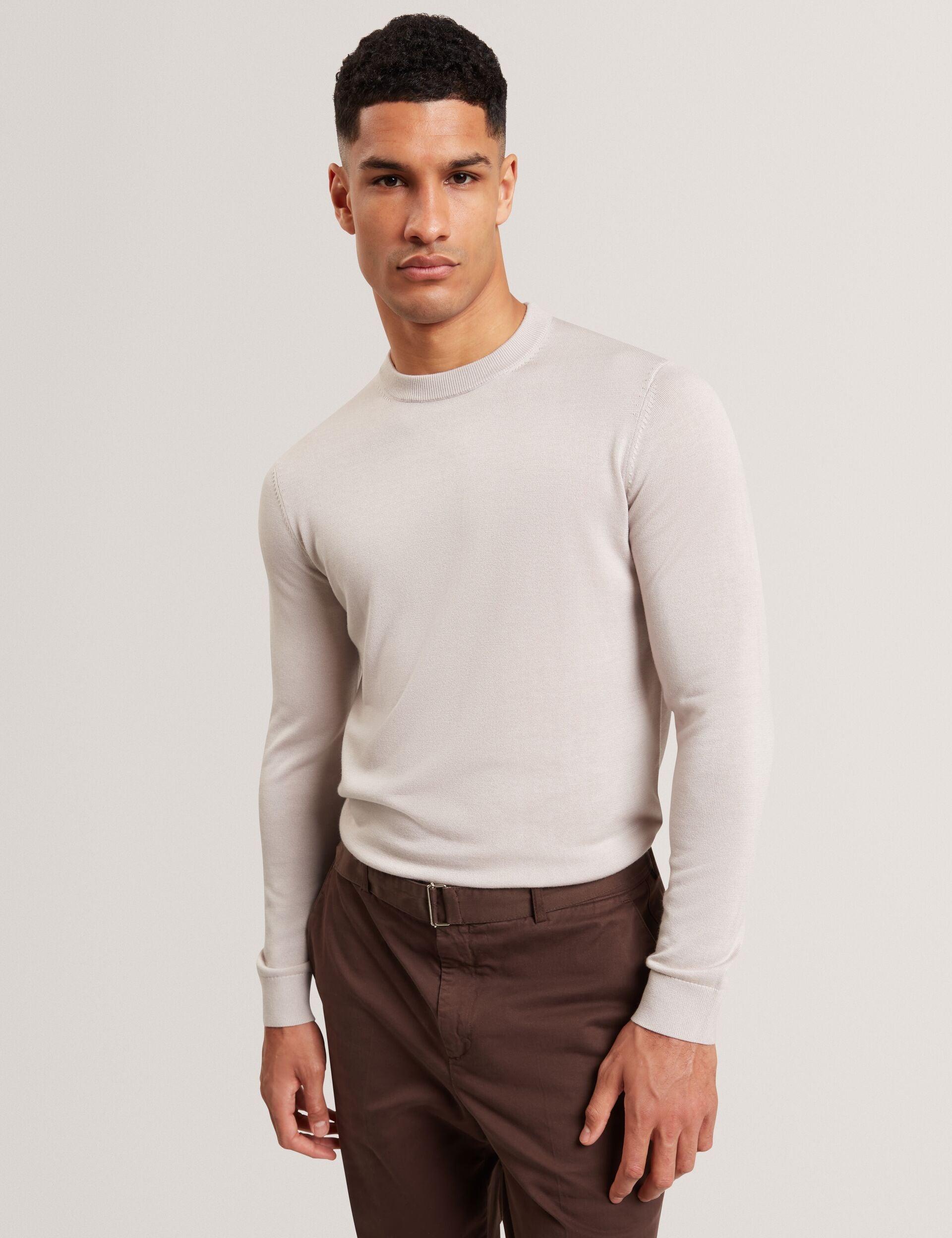 Long Sleeve Silk Blend Crew Neck Jumper by TED BAKER