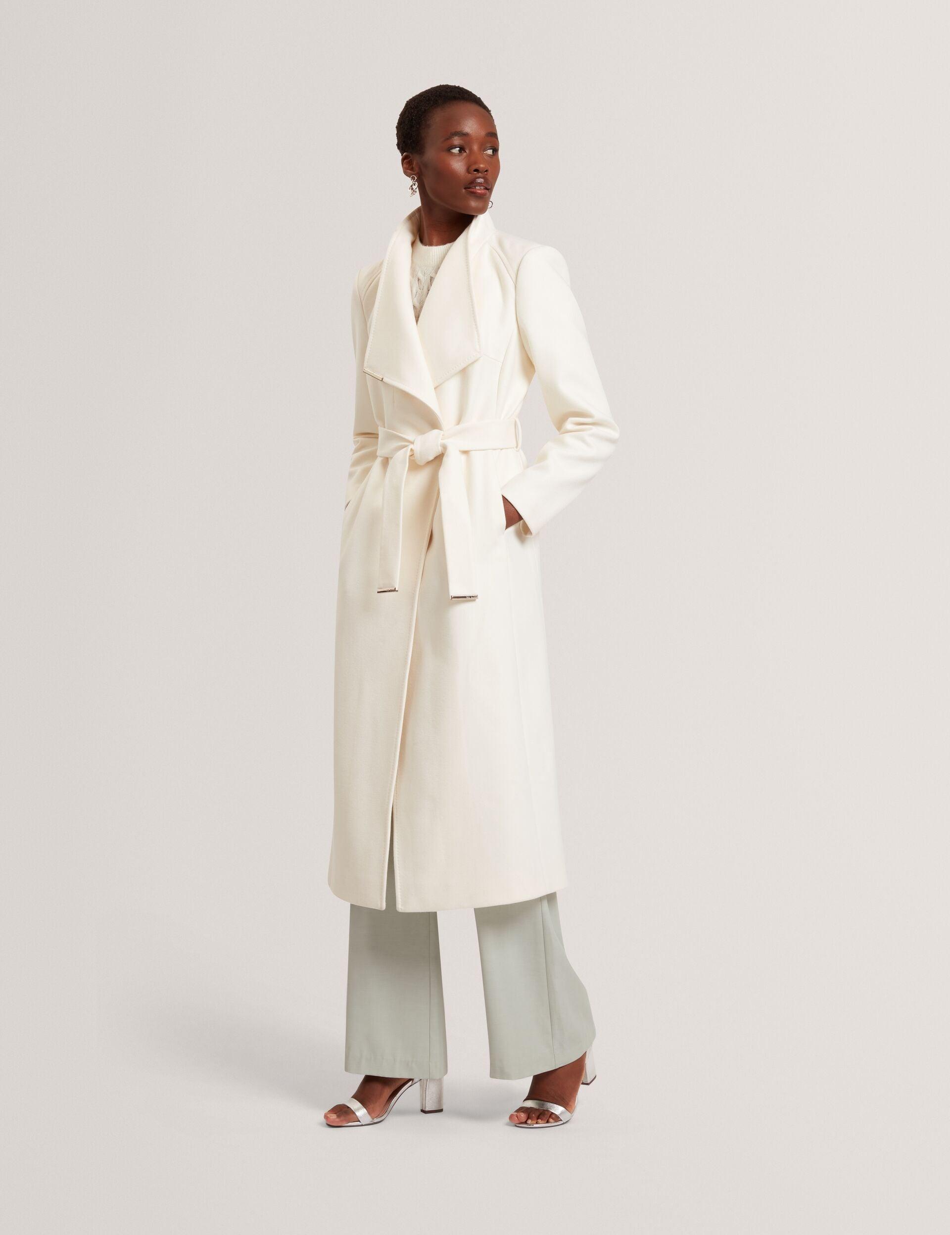Longline Belted Wool Wrap Coat by TED BAKER