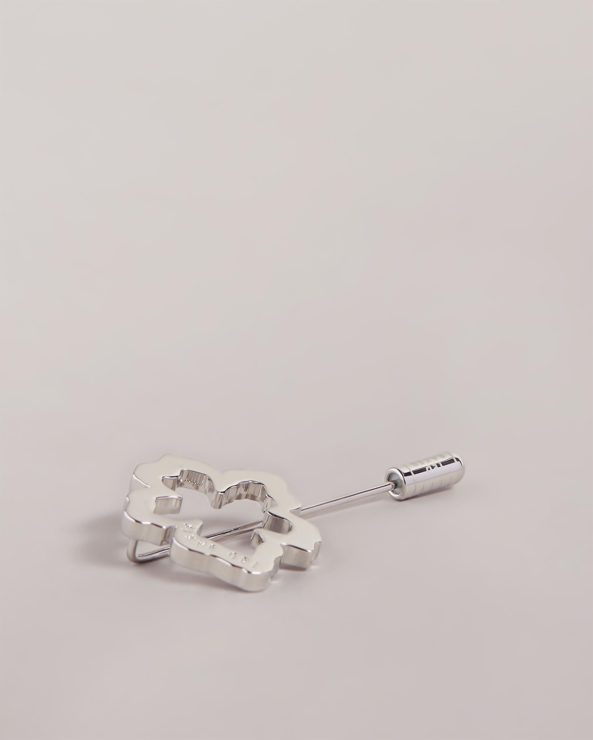 Magnolia Flower Tie Pin - FLORIOA - Silver Colour by TED BAKER