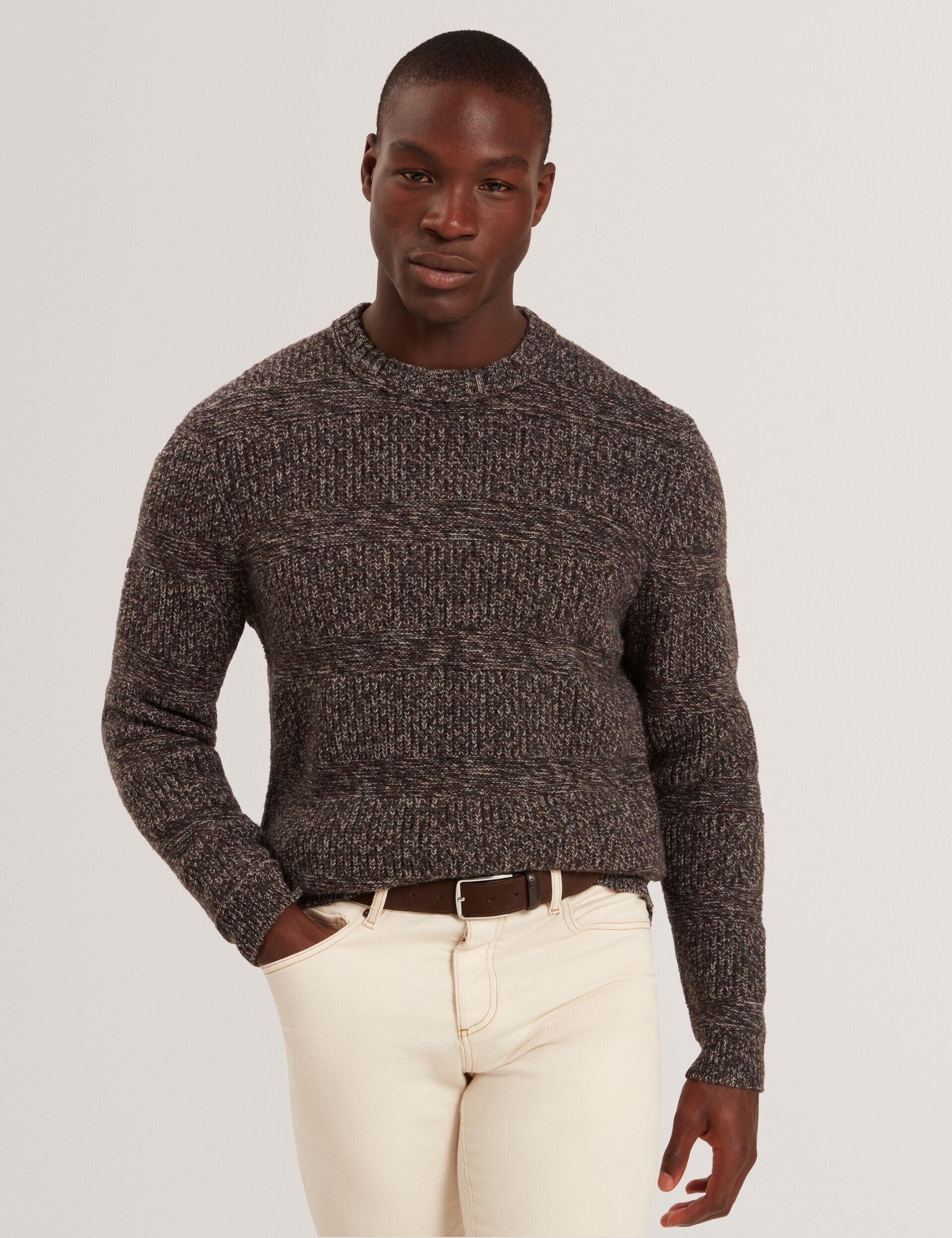 Marled Wool Knit Crew Neck Sweater by TED BAKER