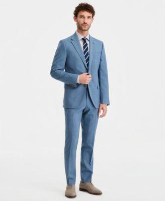 Men's Modern-Fit Wool-Blend Light Blue Solid Suit Separates by TED BAKER