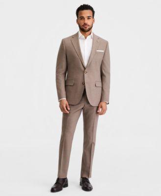 Men's Modern-Fit Wool-Blend Tan Pinstripe Suit Separates by TED BAKER