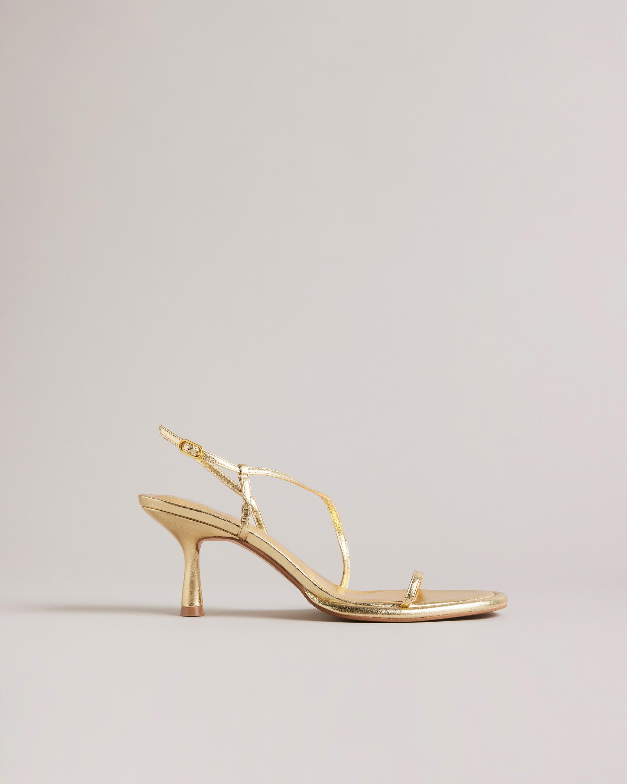 Metallic Kitten Heel Sandals - MYLOH - Gold by TED BAKER Metallic Kitten Heel Sandals - MYLOH - Gold by TED BAKER