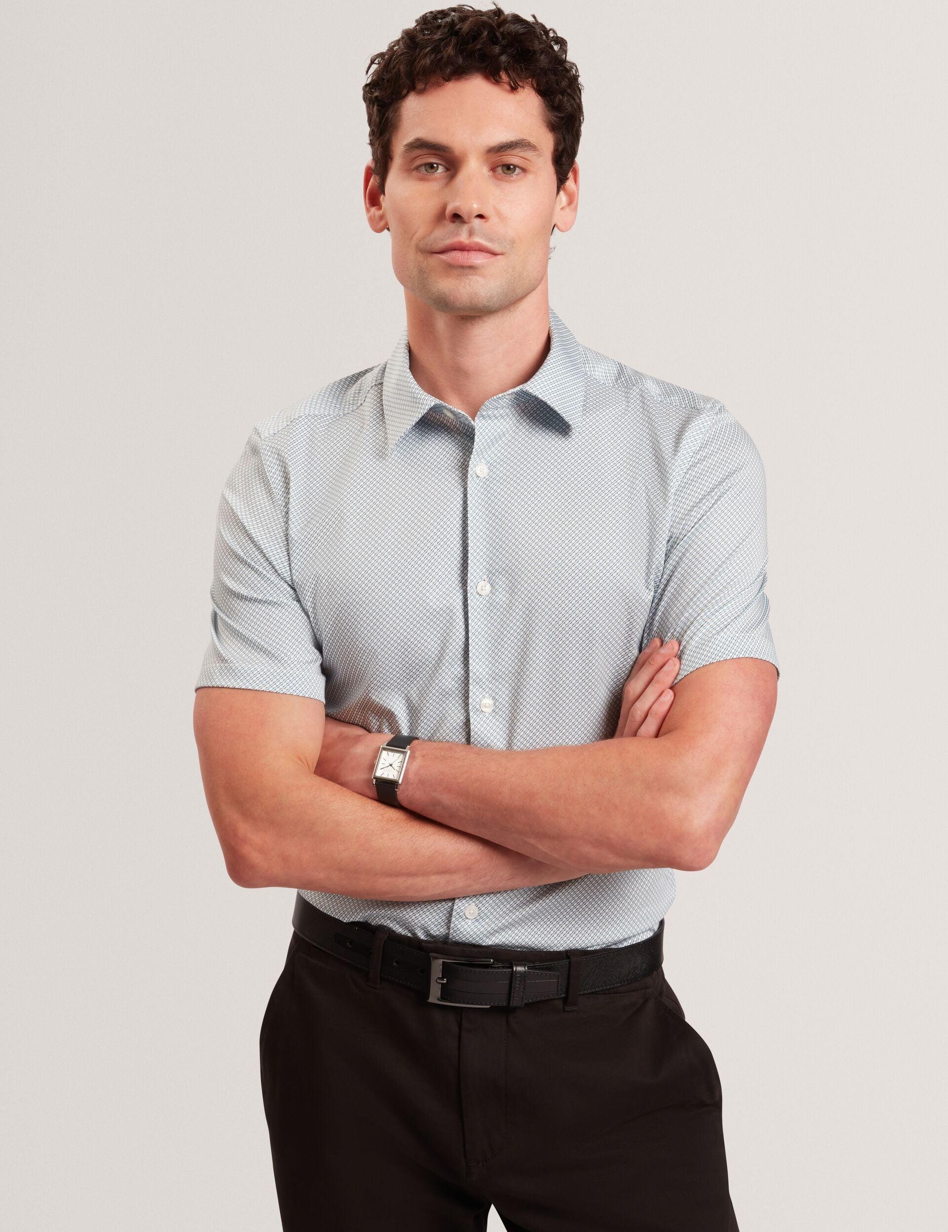Micro Geo Print Slim Short Sleeve Shirt by TED BAKER