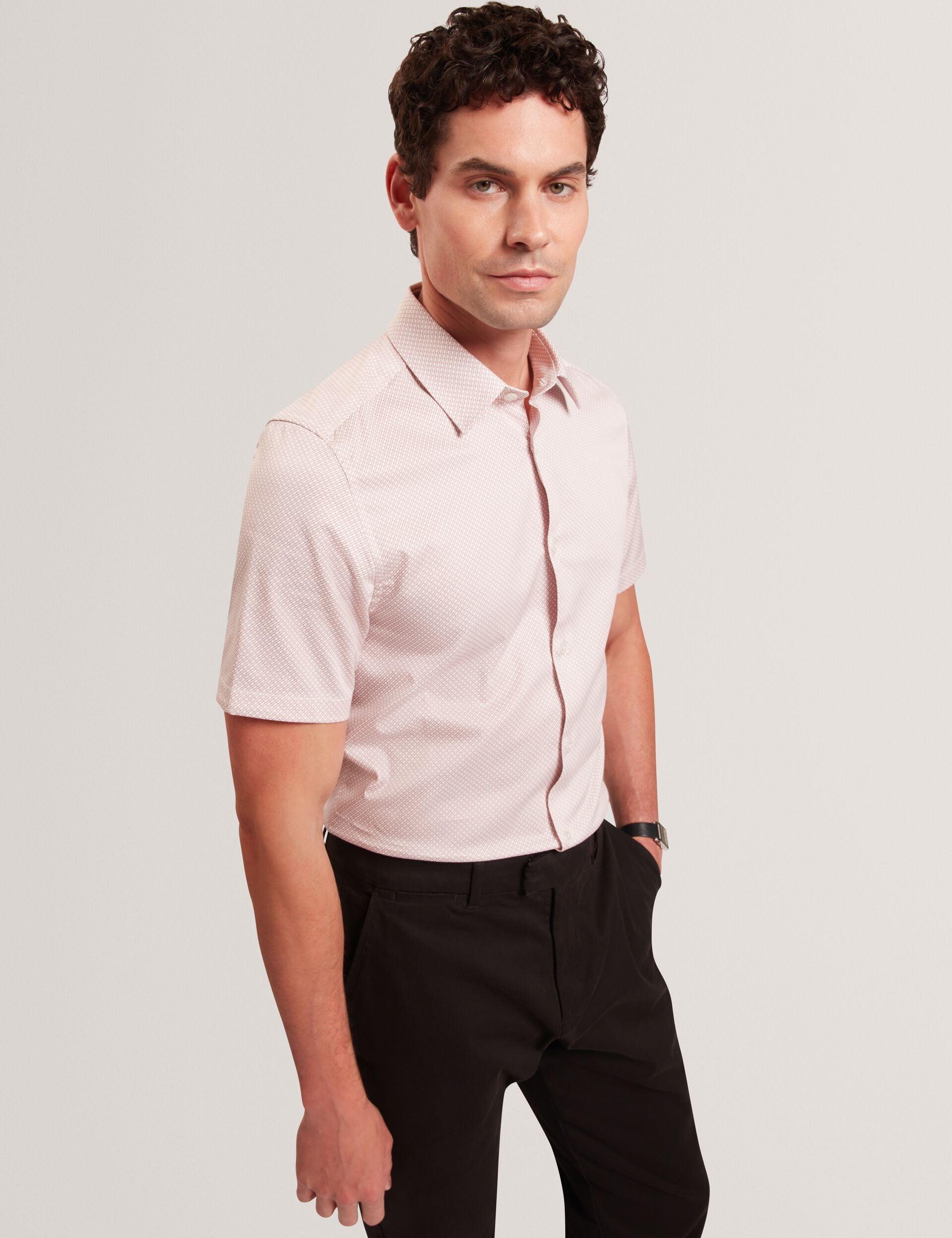 Micro Geo Print Slim Short Sleeve Shirt by TED BAKER