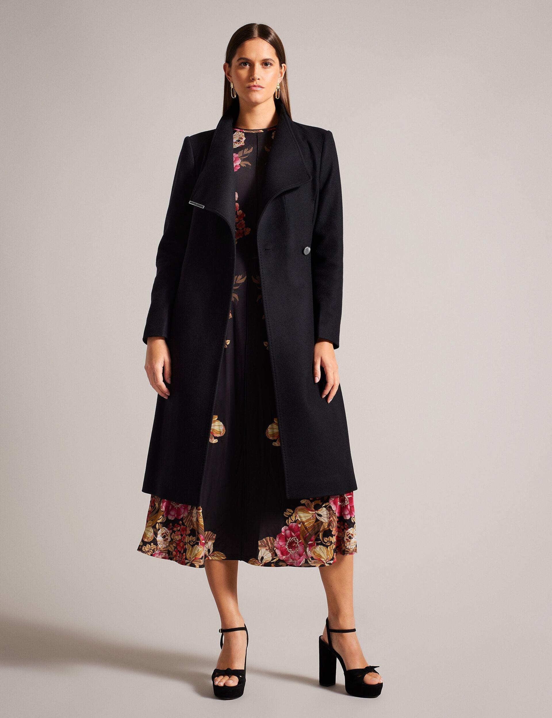Midi Length Belted Wool Wrap Coat by TED BAKER