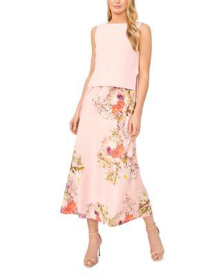 Midori Sleeveless Boat Neck Printed Twofer Dress & Sweater by TED BAKER