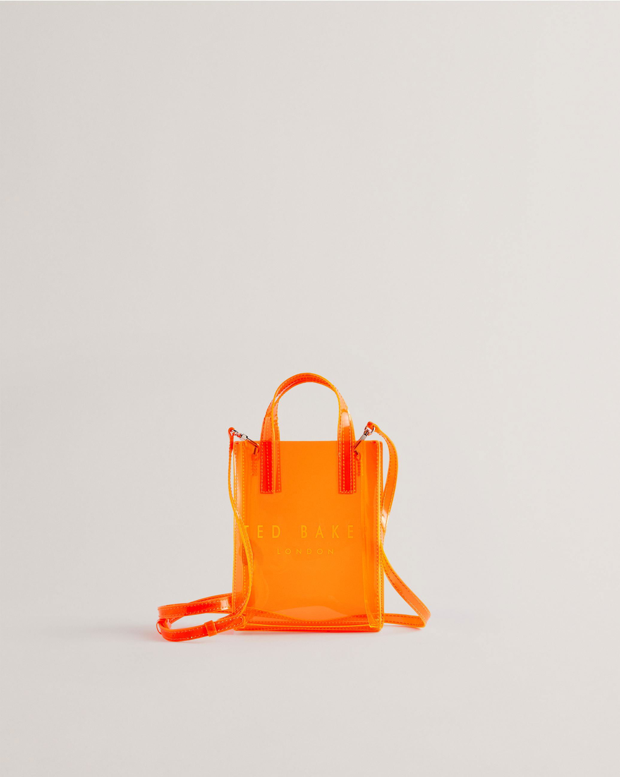 Mini Transparent Vinyl Icon Bag - SHEACON - Bright Orange by TED BAKER