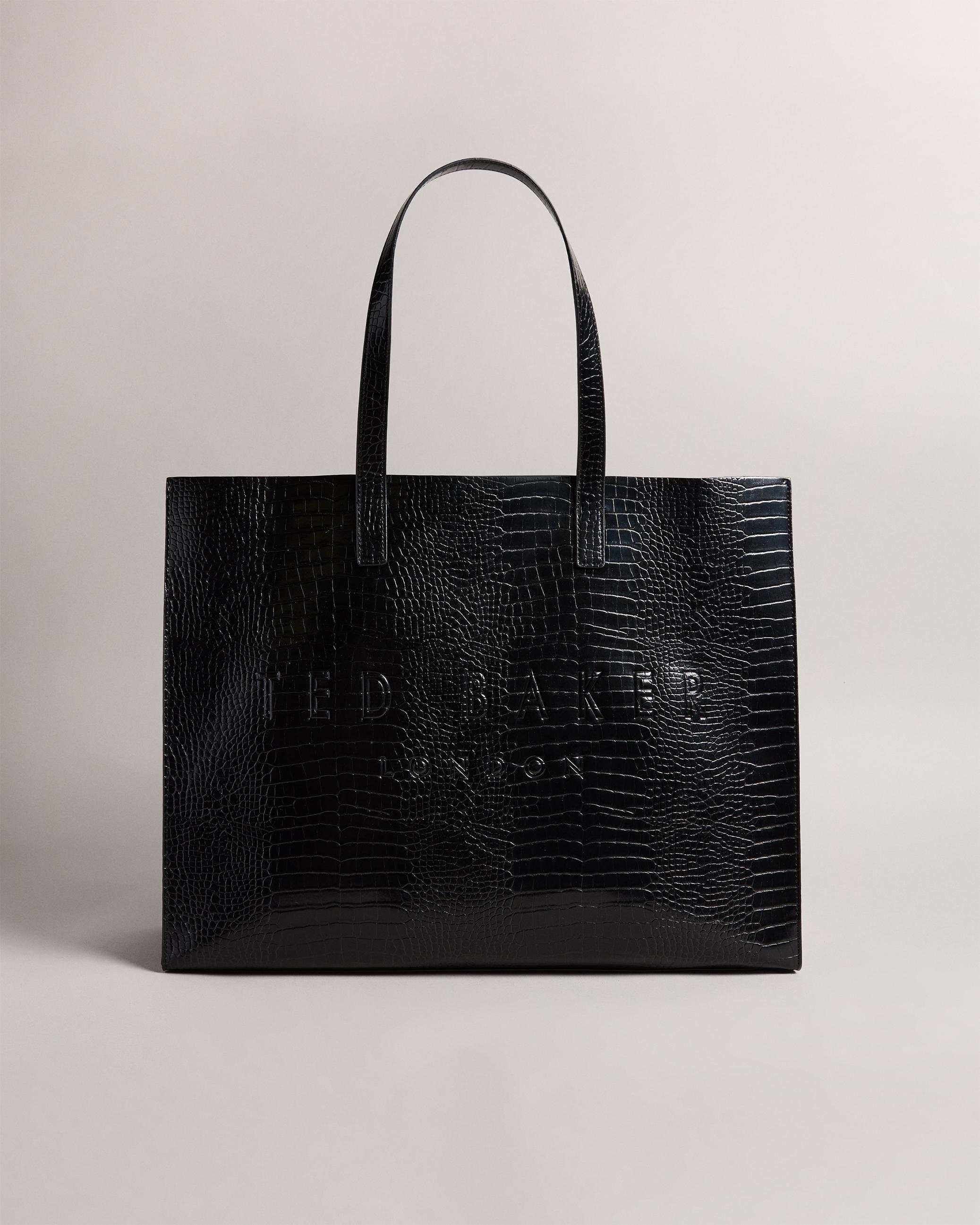Mock Croc Icon Tote Bag - ALLICON - Black by TED BAKER