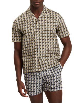 Nayelin Short Sleeve Relaxed Painted Geo Shirt by TED BAKER