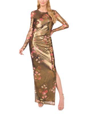 Nic Floral Foiled Mesh Maxi Dress by TED BAKER