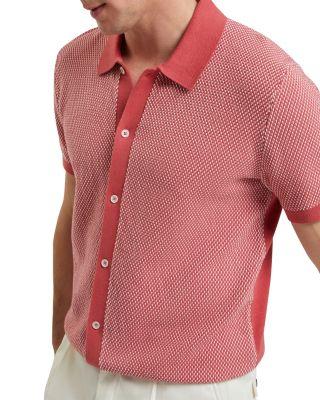 Noliva Short Sleeve Small Stitch Button Through Polo by TED BAKER