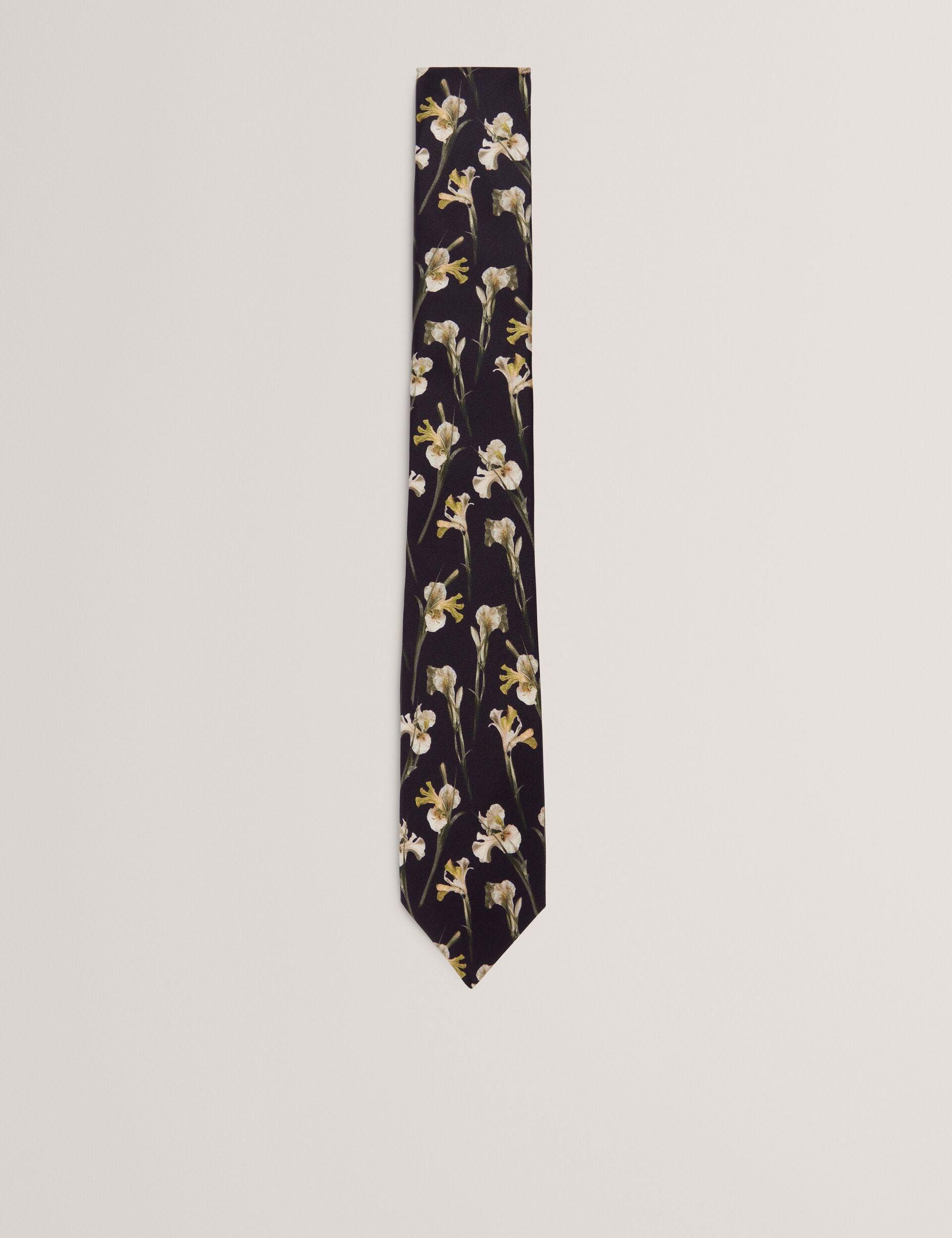 Orchid Floral Print Silk Tie by TED BAKER