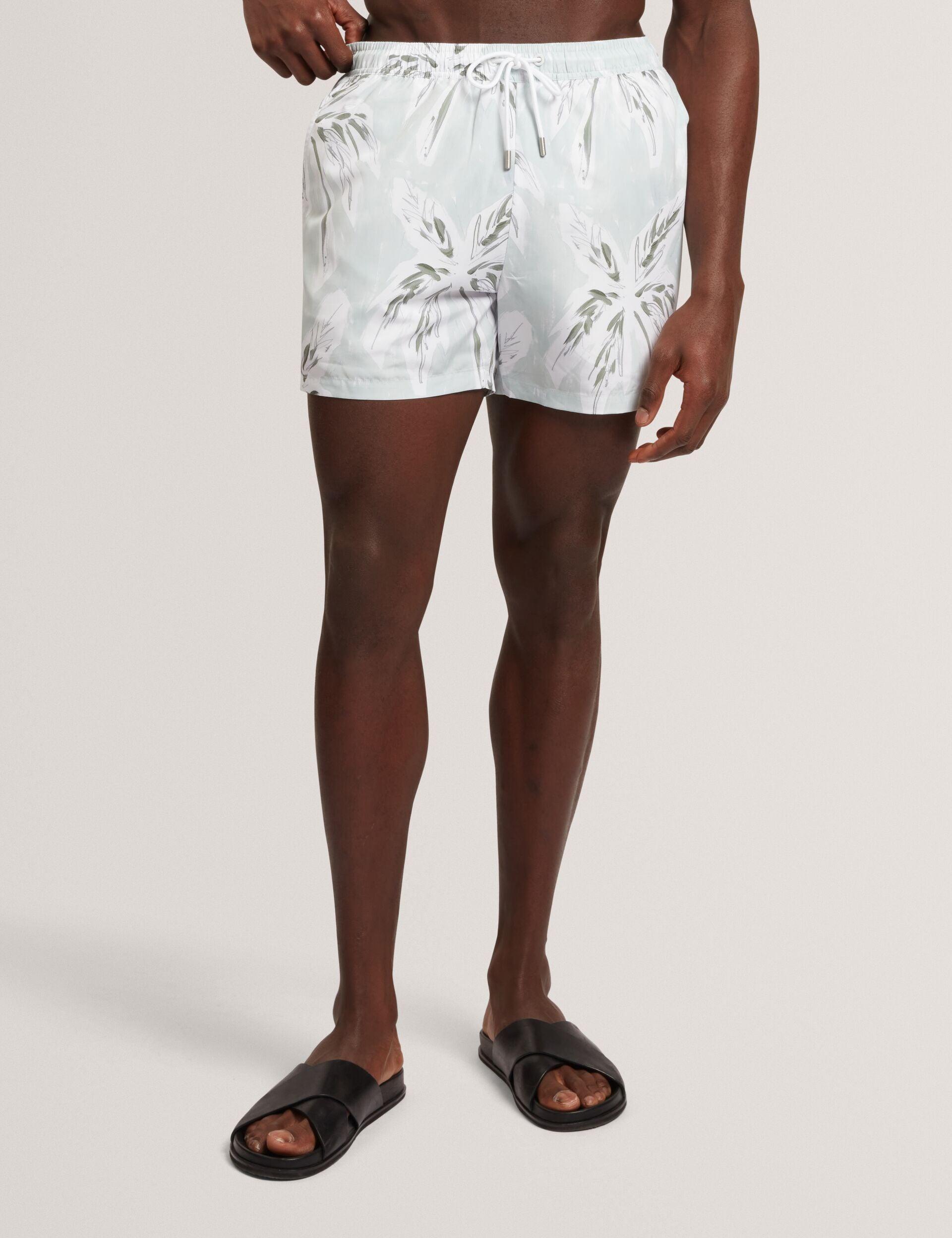 Palm Print Mid-Length Swim Shorts by TED BAKER