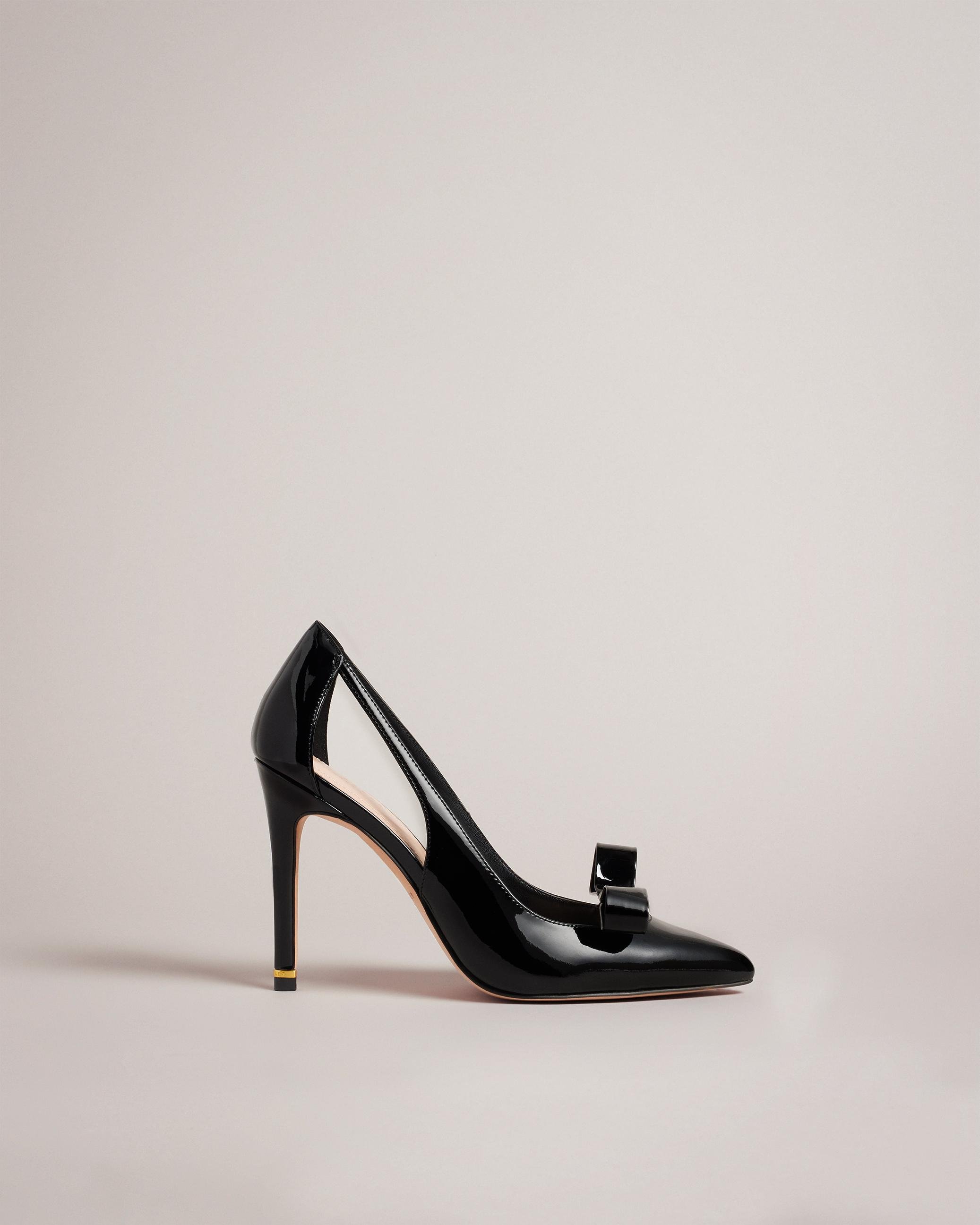 Patent Bow Cut Out Court Heels - ORLINEY - Black by TED BAKER