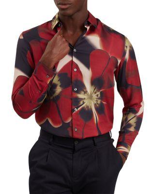 Phelin Printed Long Sleeve Button Front Shirt by TED BAKER