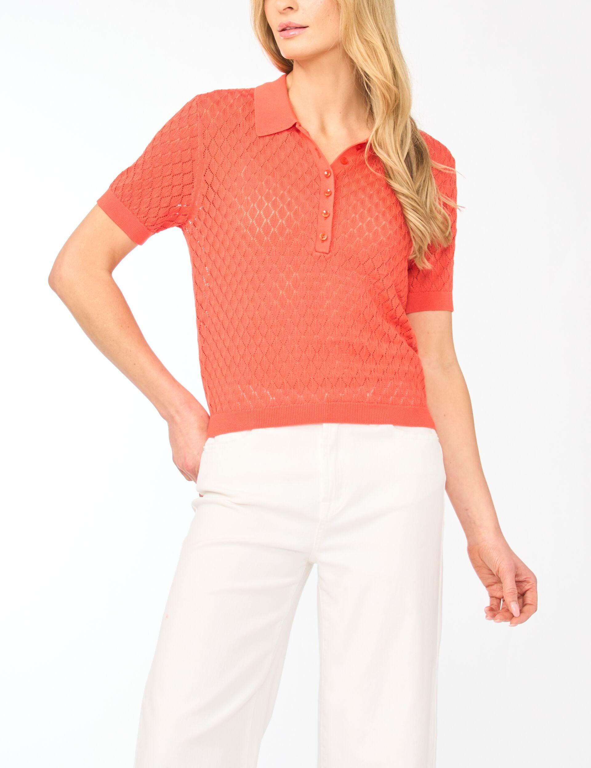 Pointelle Knit Short Sleeve Polo Shirt by TED BAKER