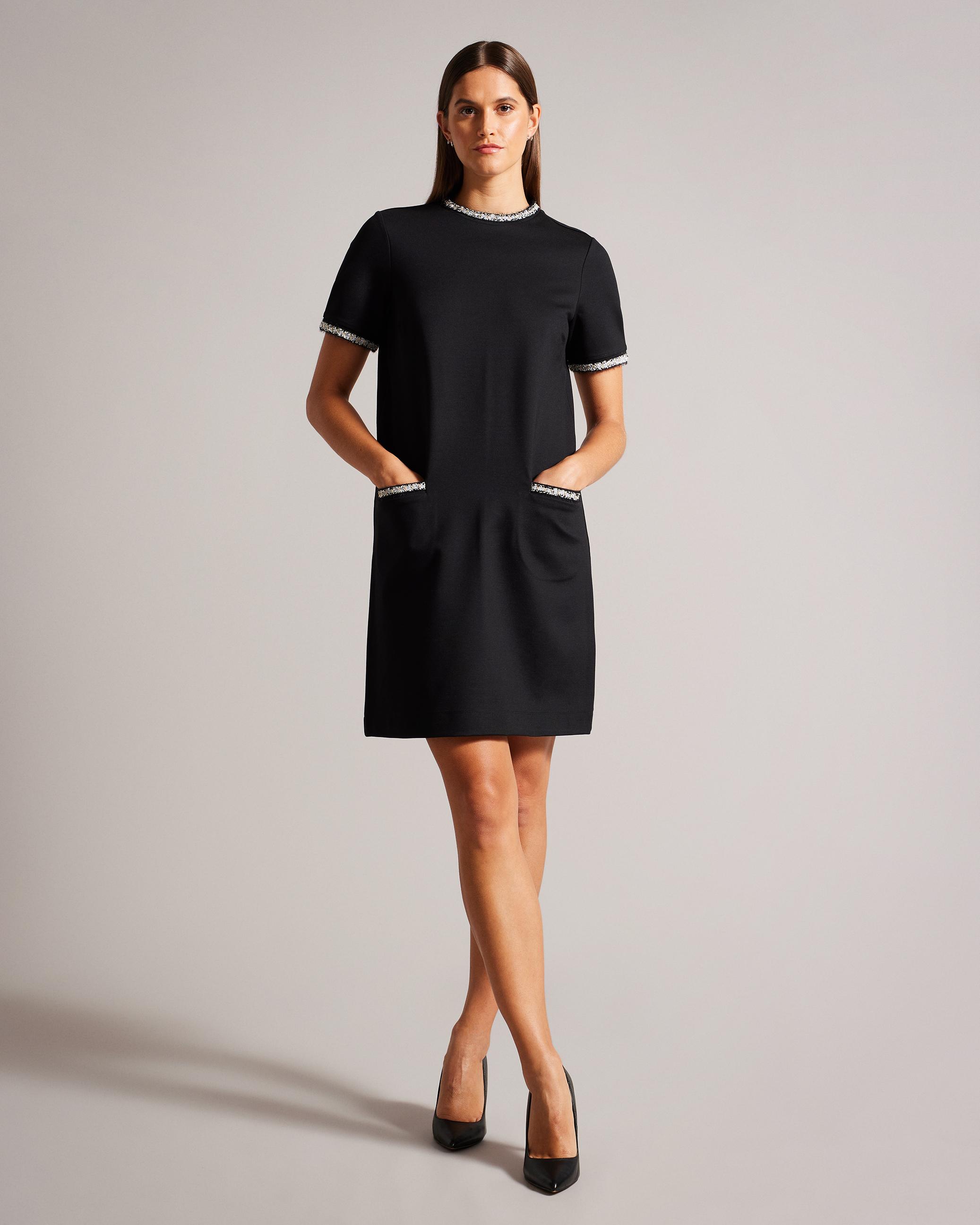 Ponte Shift Dress - ROZLIA - Black by TED BAKER