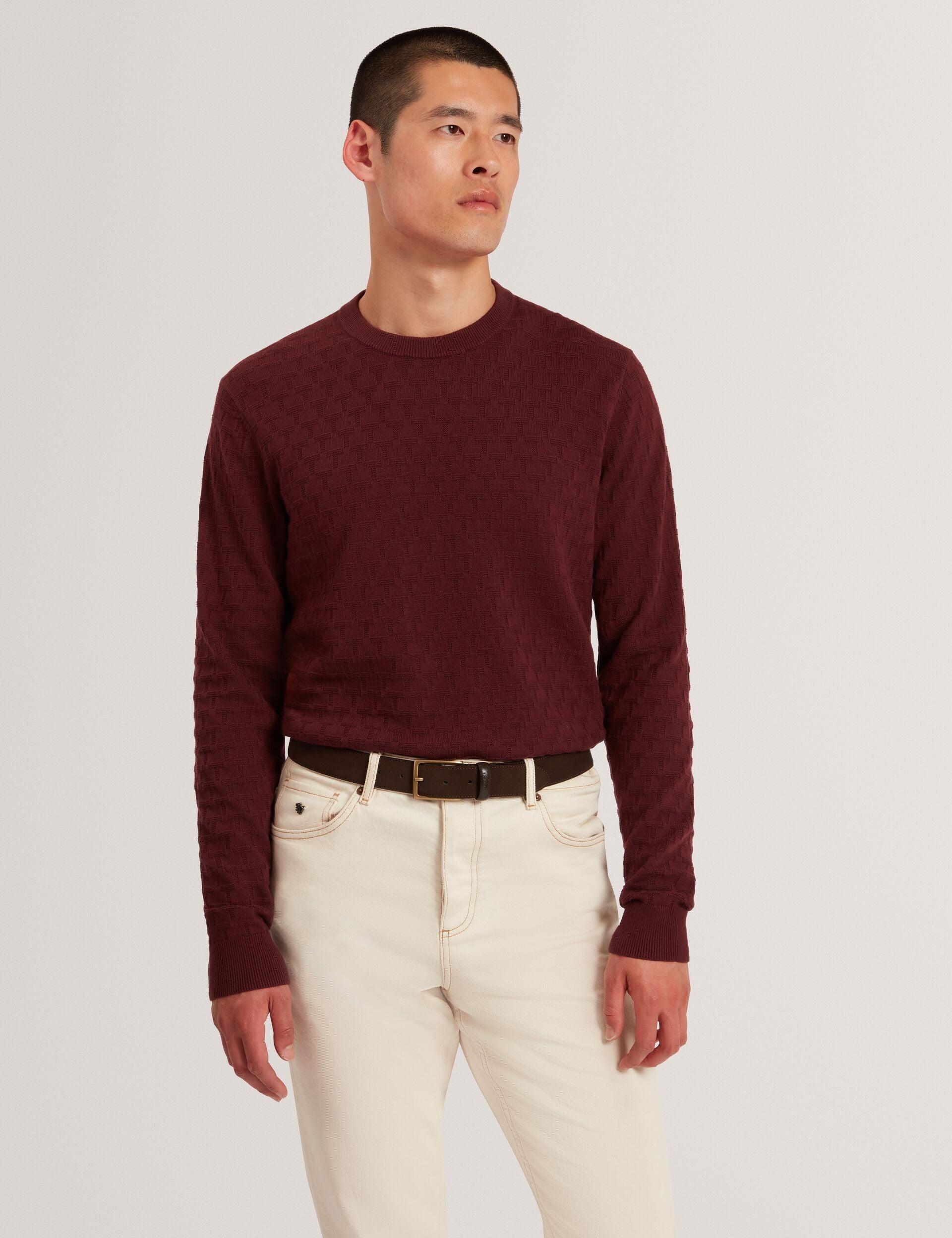 Pull à col rond texturé de marque by TED BAKER