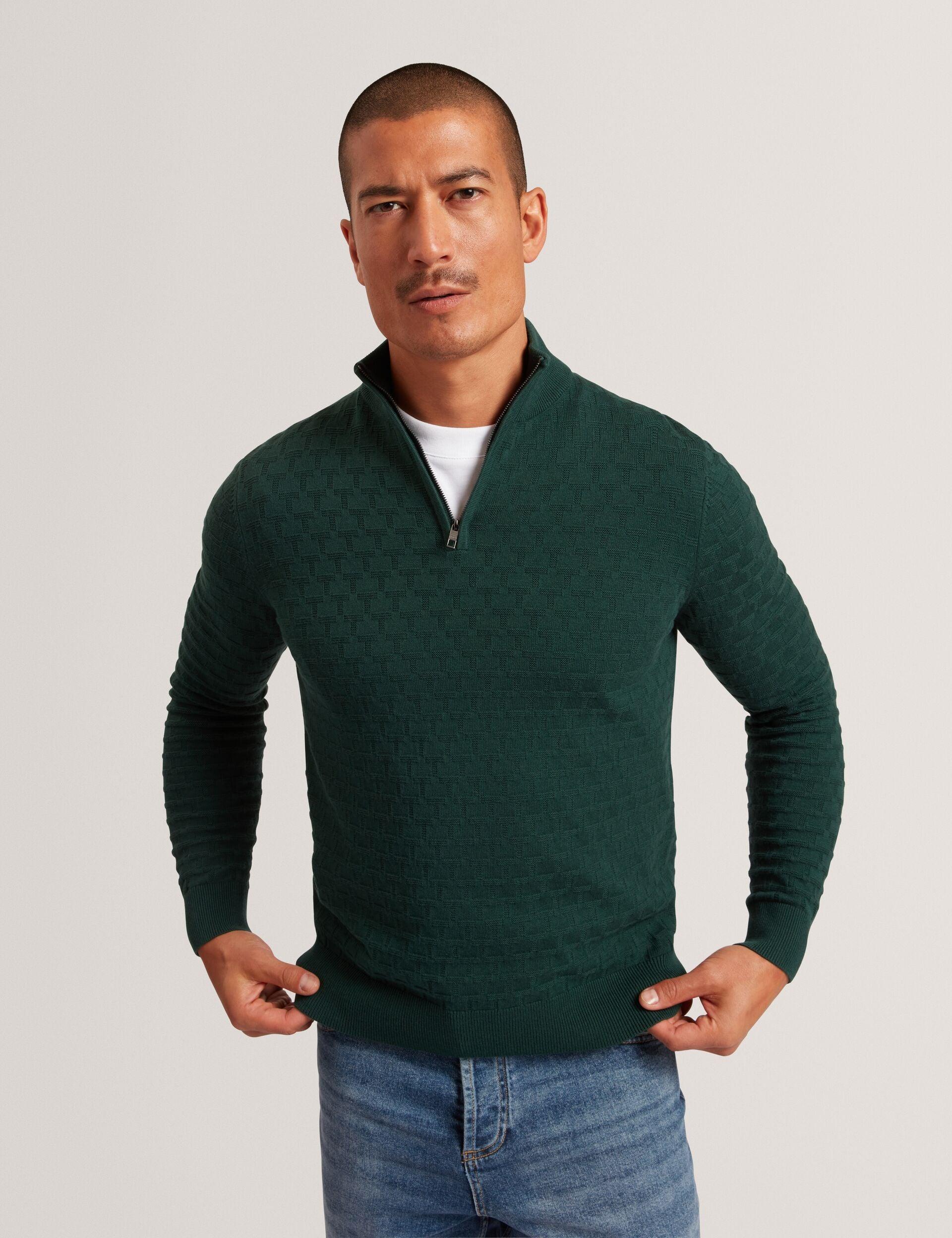 Pull à col zippé texturé de marque by TED BAKER