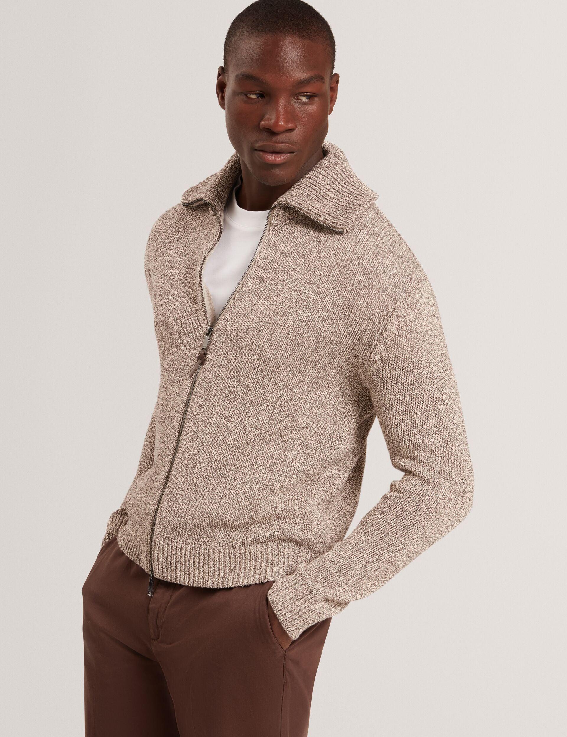 Pull zippé en maille torsadée by TED BAKER