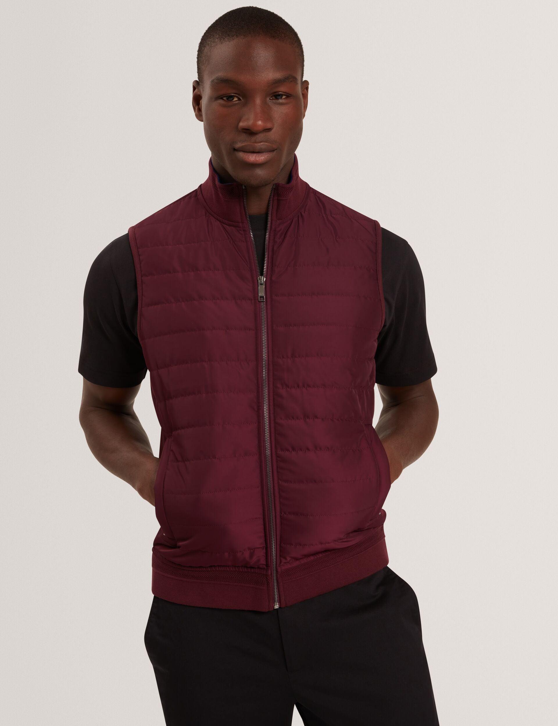 Quilted Front Funnel Neck Zip-Up Gilet by TED BAKER