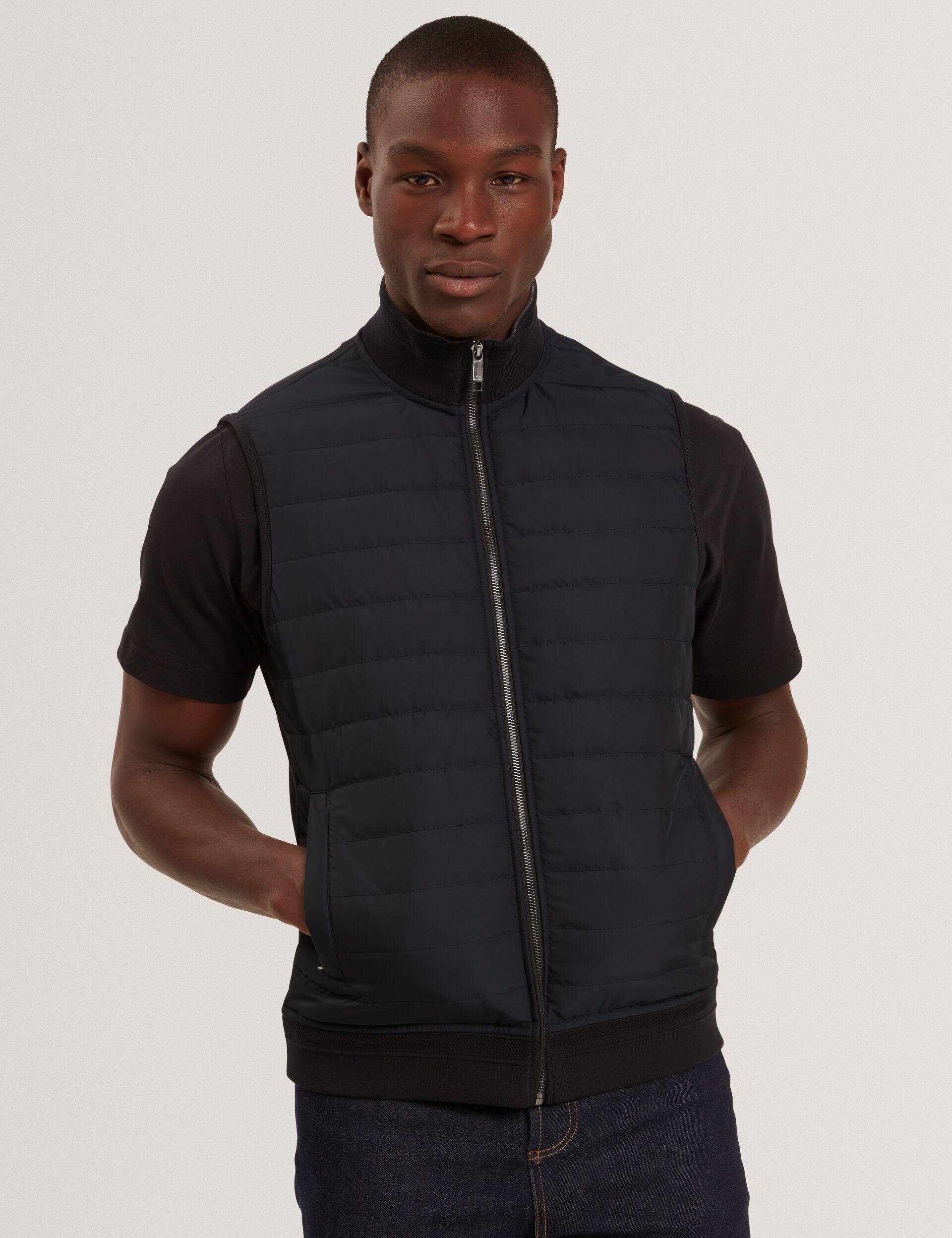 Quilted Front Funnel Neck Zip-Up Gilet by TED BAKER