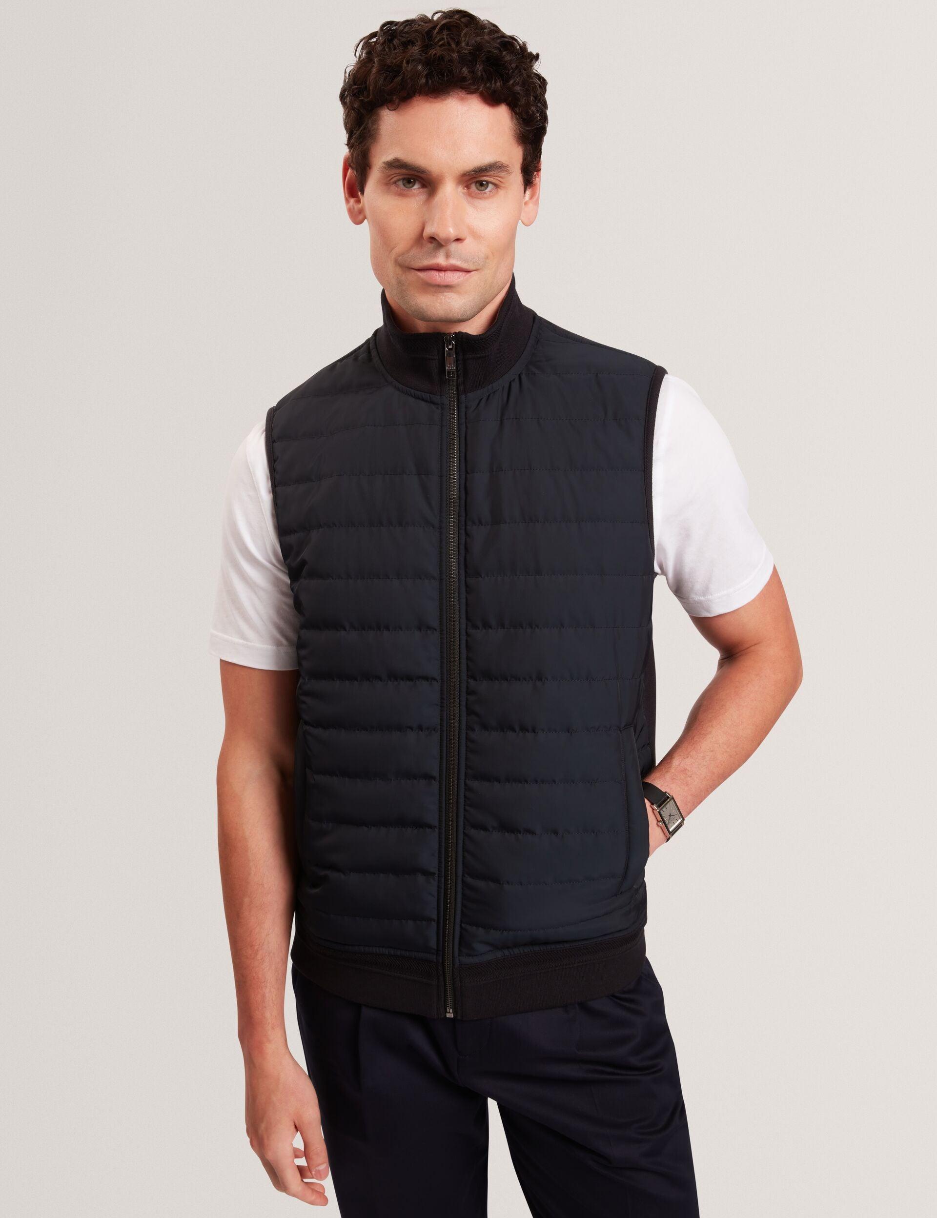 Quilted Front Funnel Neck Zip-Up Gilet by TED BAKER
