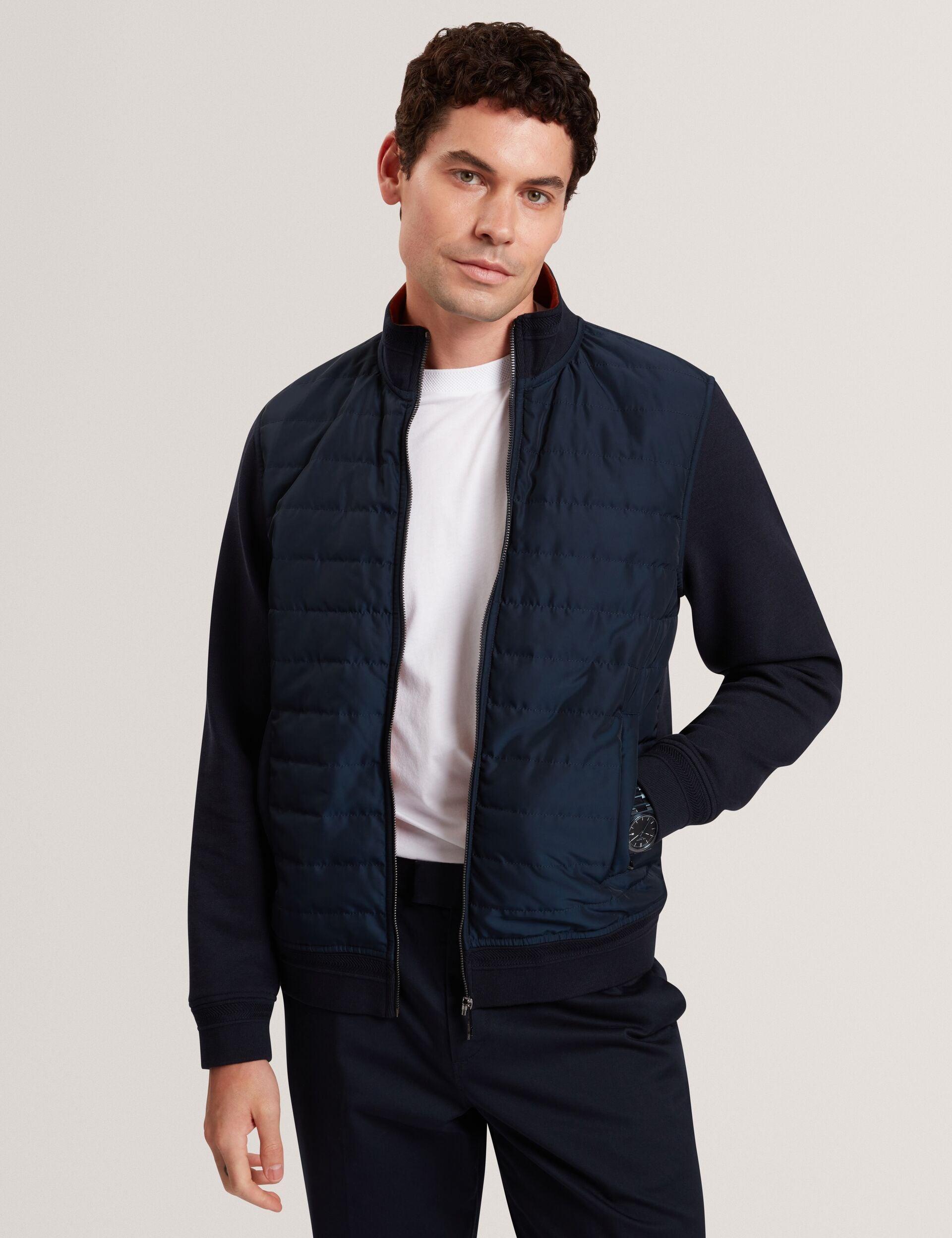 Quilted Front Zip-Through Knit Jacket by TED BAKER
