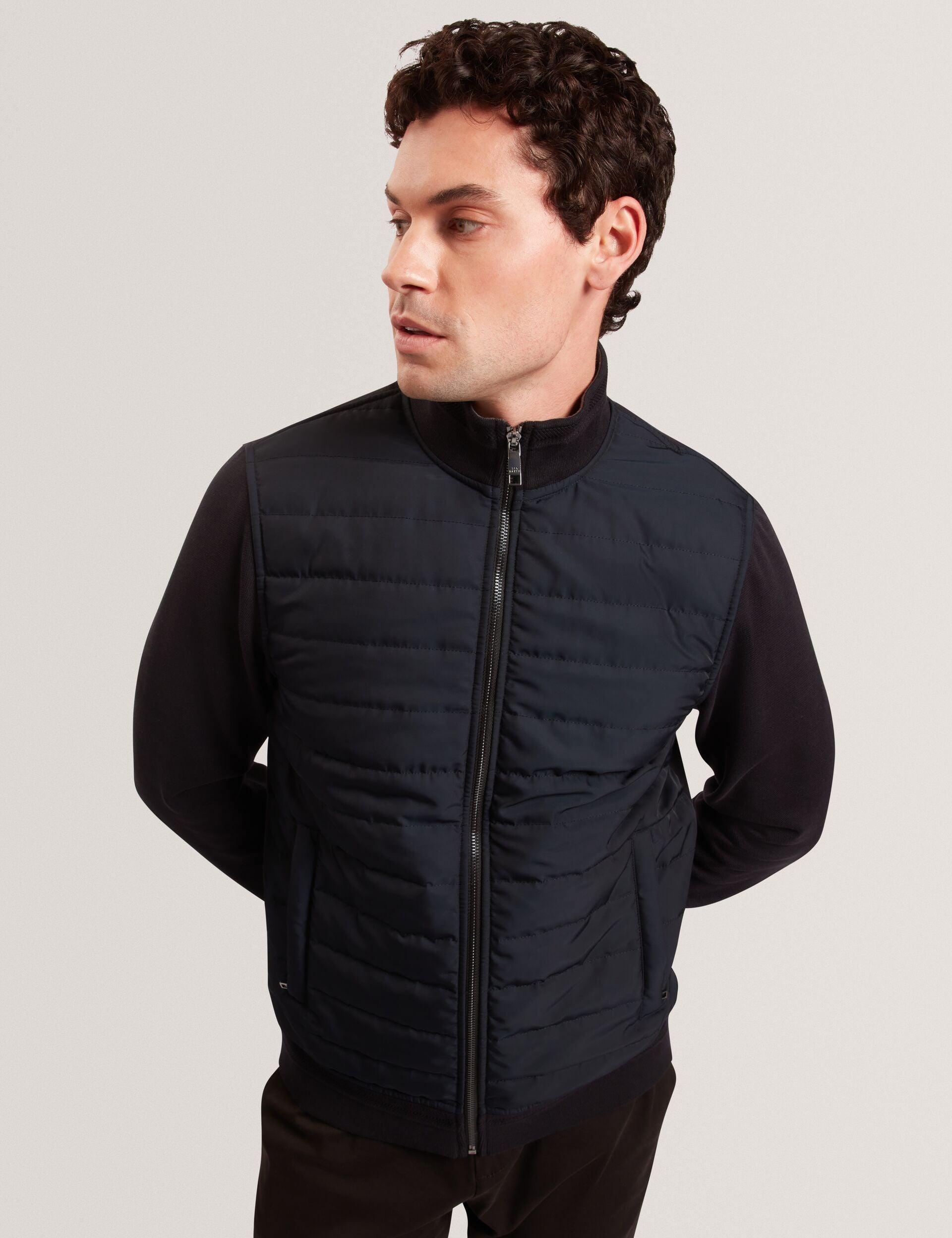 Quilted Front Zip-Through Knit Jacket by TED BAKER