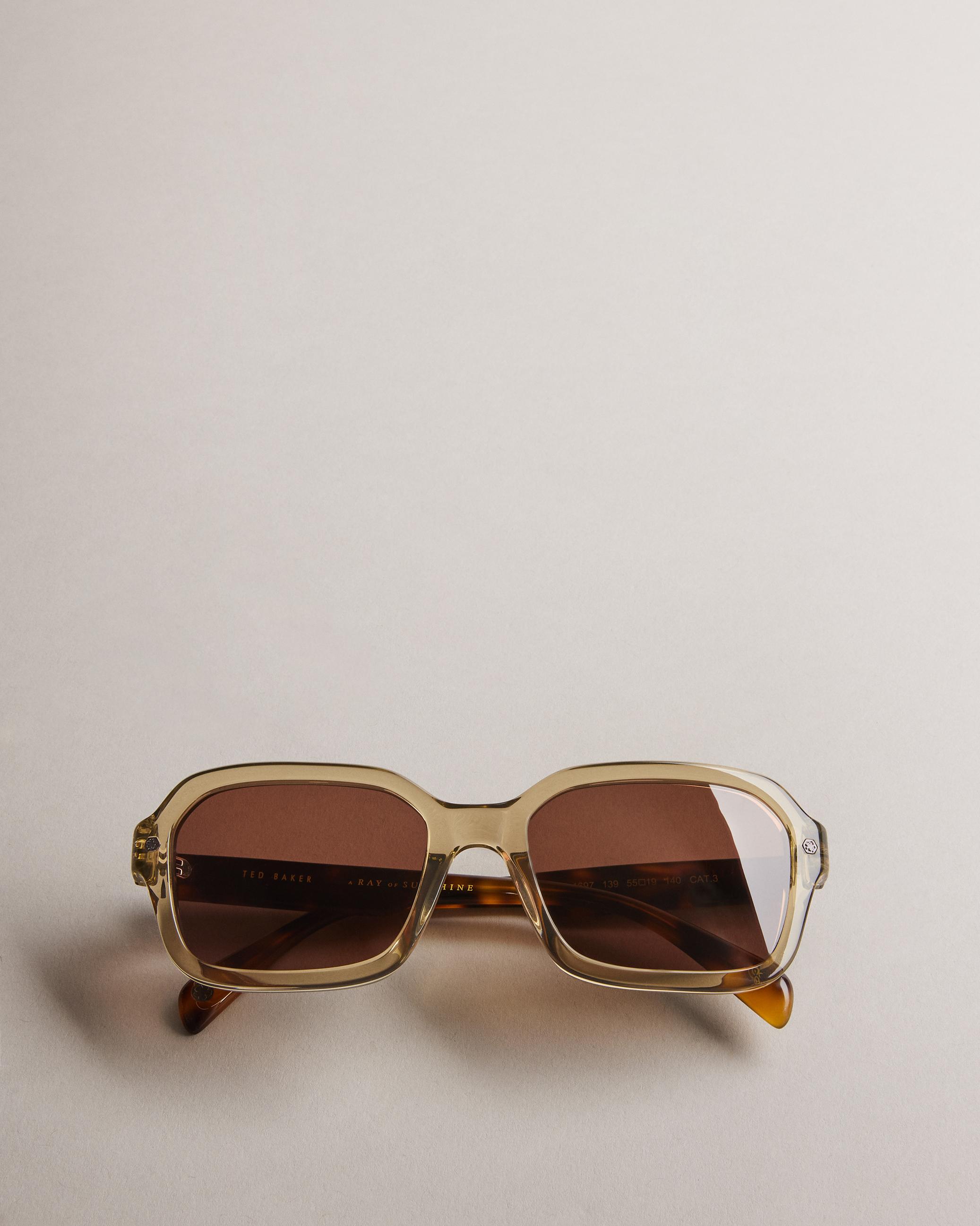 Rectangle Tortoiseshell Arm Sunglasses - WYATTEE - Light Grey by TED BAKER