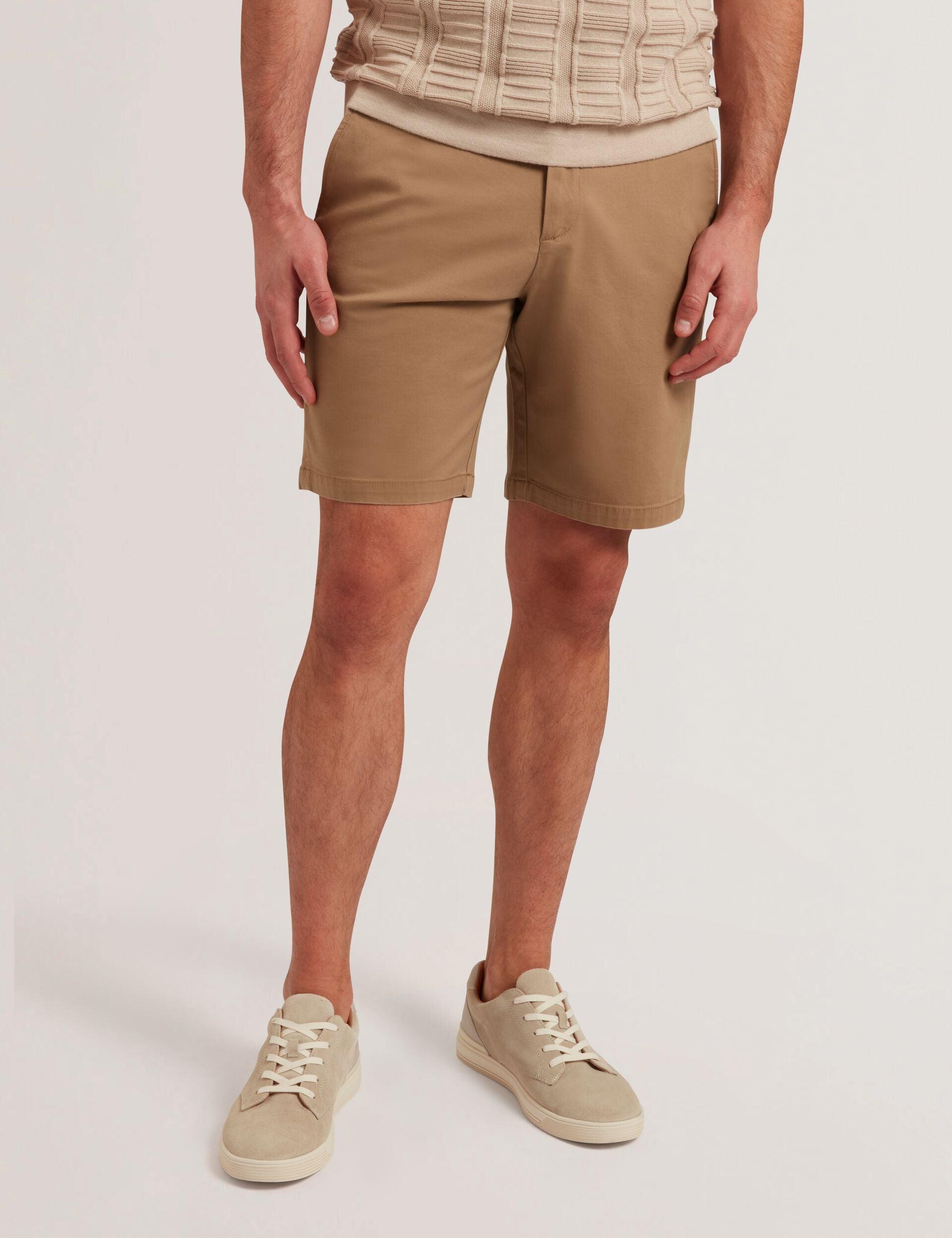 Regular Fit Cotton Blend Chino Shorts by TED BAKER
