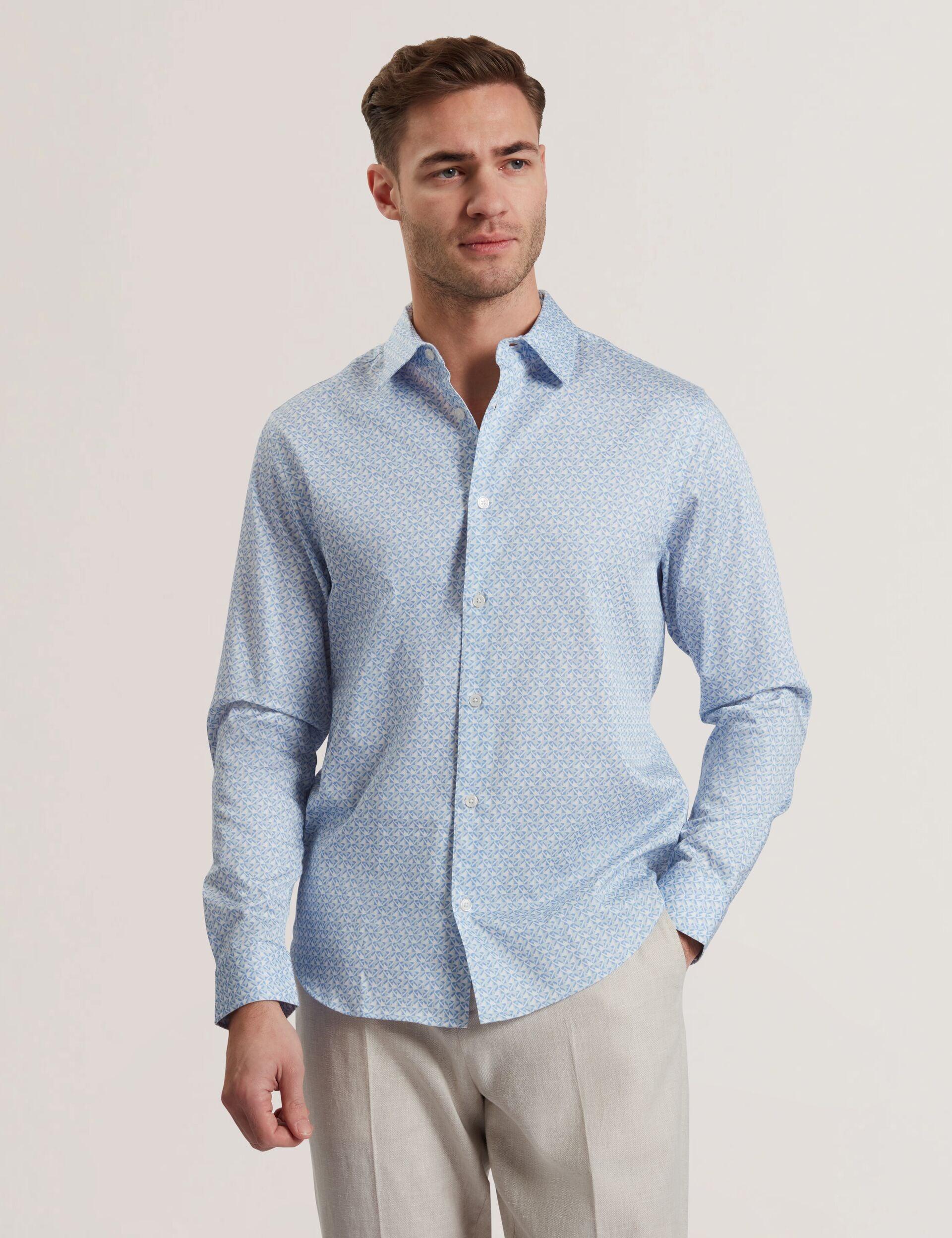 Regular Fit Geometric Pure Cotton Shirt by TED BAKER