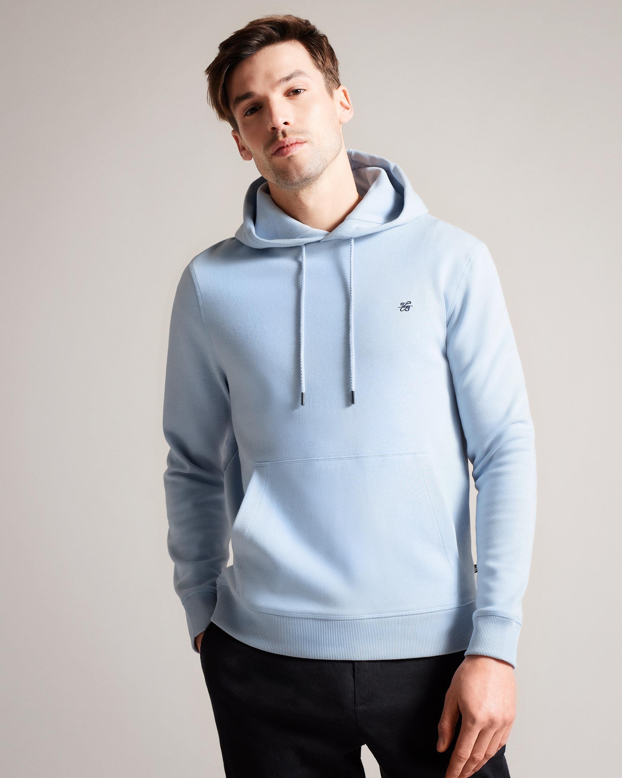 Regular Fit Monogram Hoodie - MAYALL - Pale Blue by TED BAKER | jellibeans