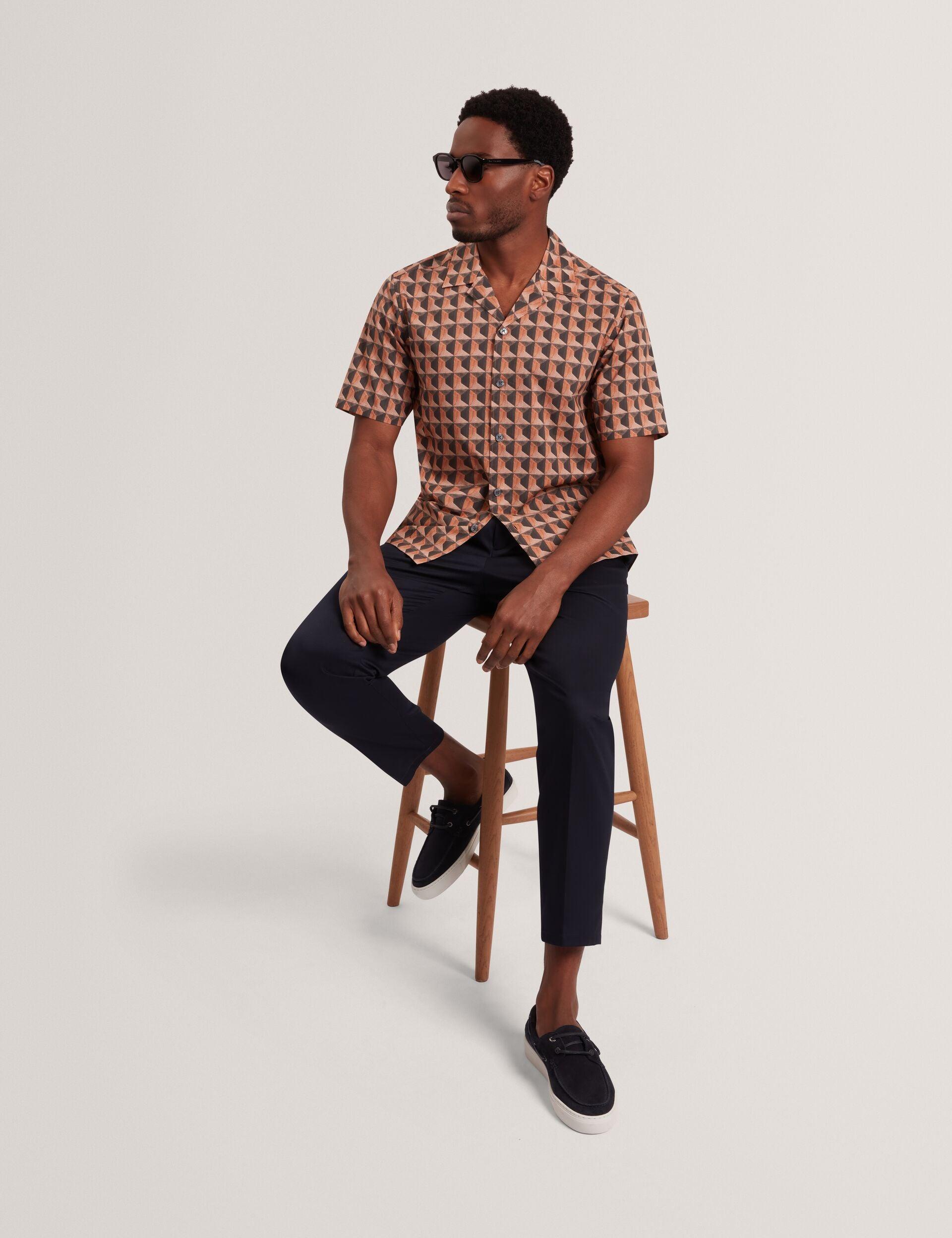 Relaxed Fit Painted Geo Print Shirt by TED BAKER