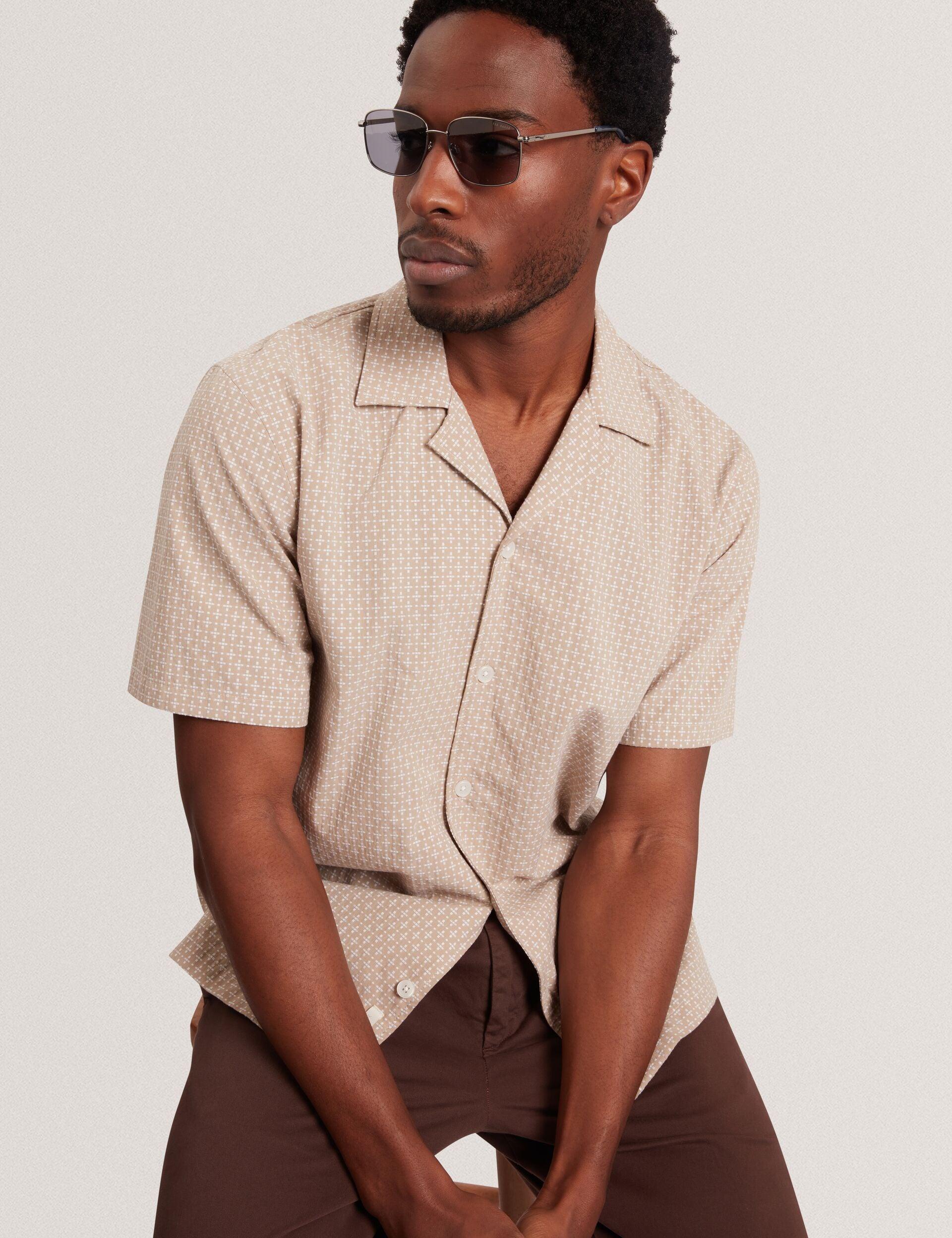 Relaxed Geo Stitch Short Sleeve Shirt by TED BAKER
