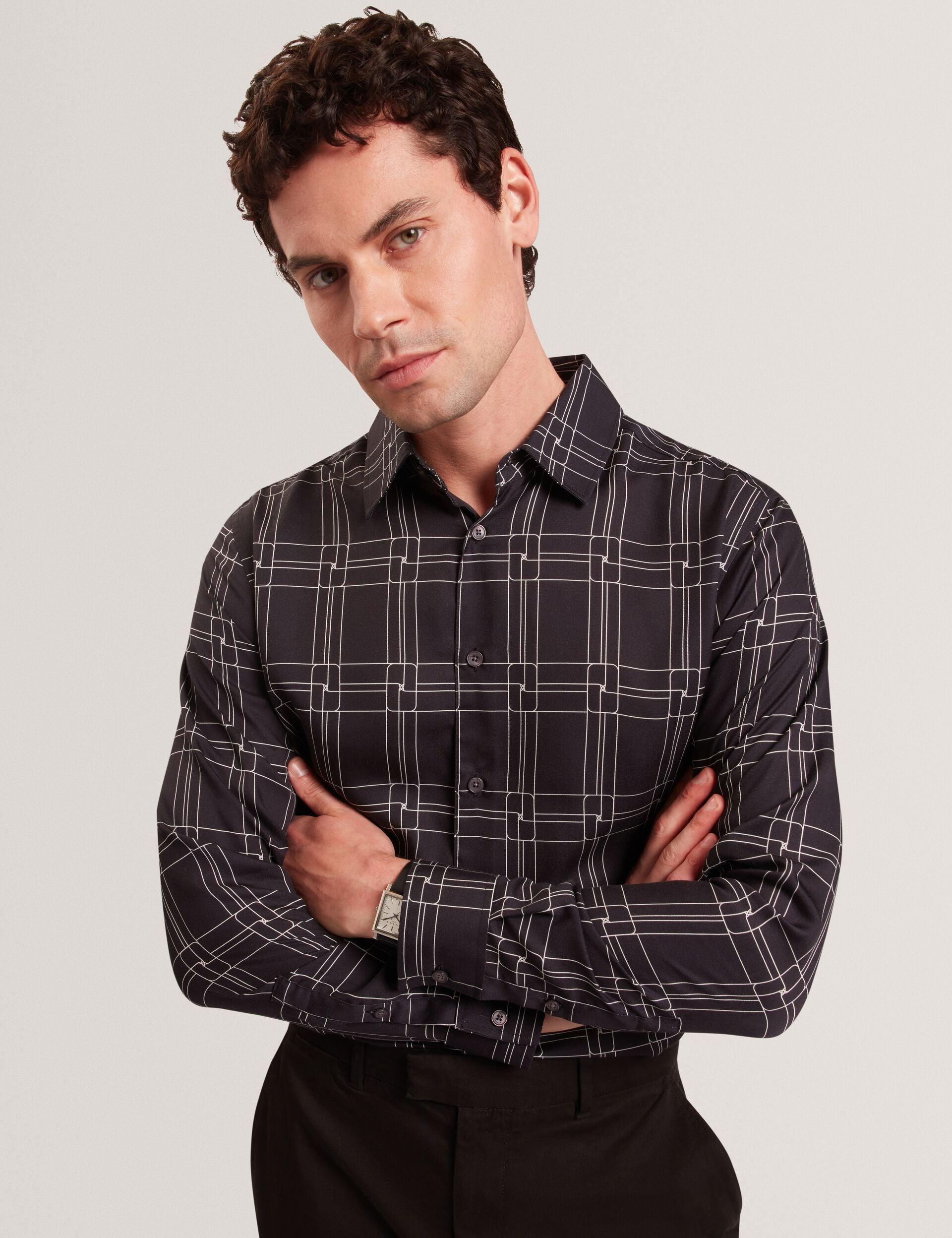 Retro Check Print Long Sleeve Shirt by TED BAKER
