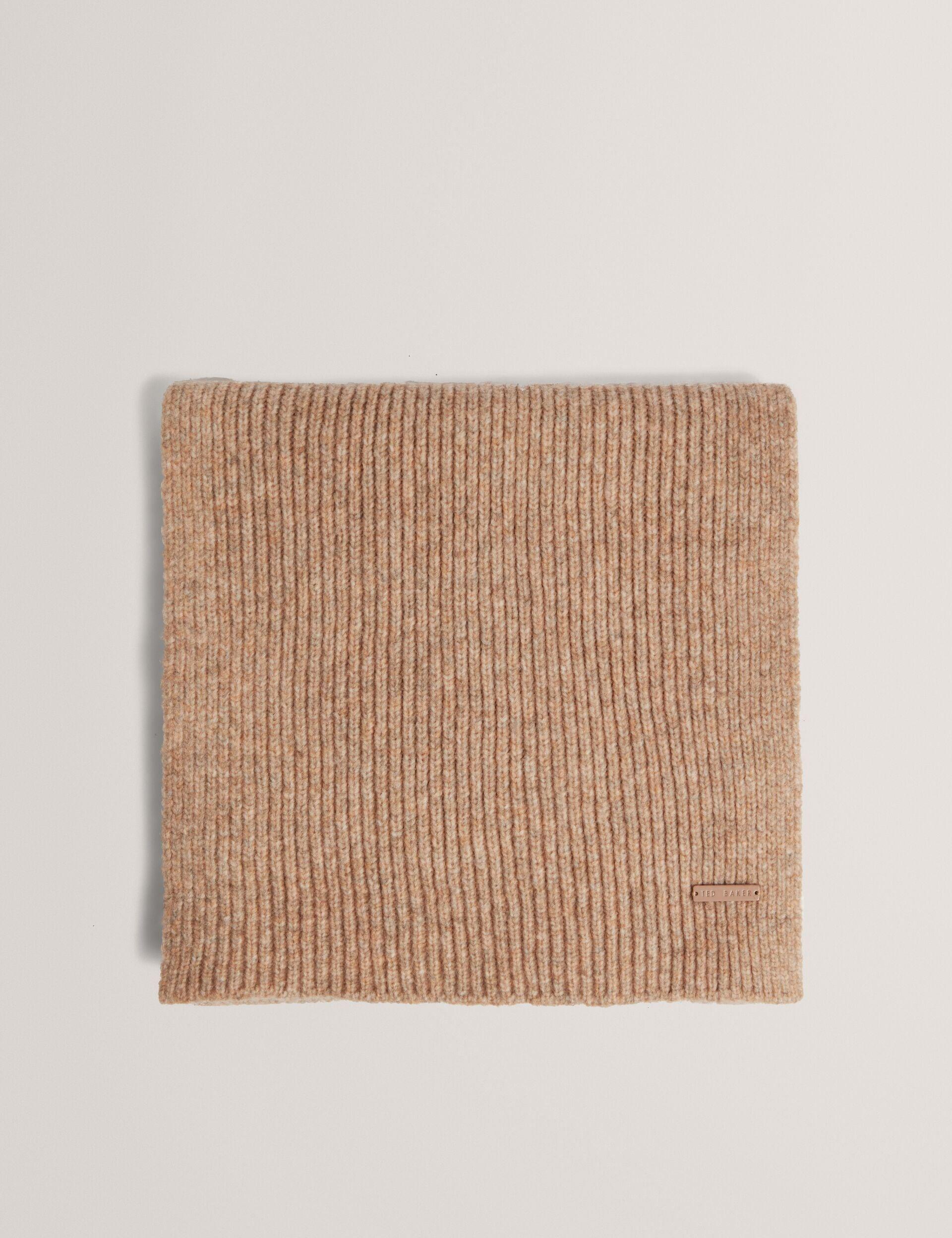 Ribbed Wool Blend Knitted Scarf by TED BAKER