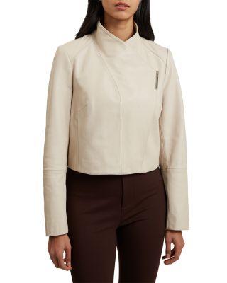 Riyoze Leather Cropped Wrap Jacket by TED BAKER