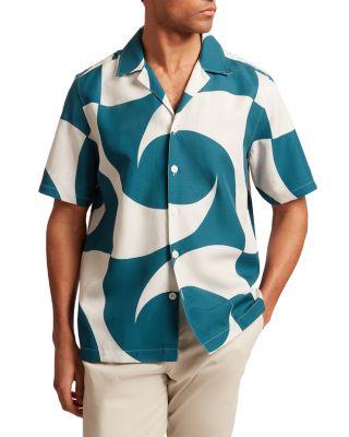 Roldan Short Sleeve Oversized Swirl Shirt by TED BAKER