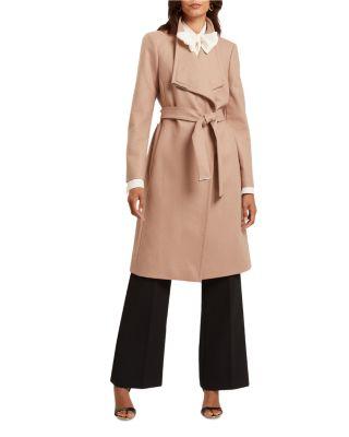 Rose Wool Blend Wrap Coat by TED BAKER