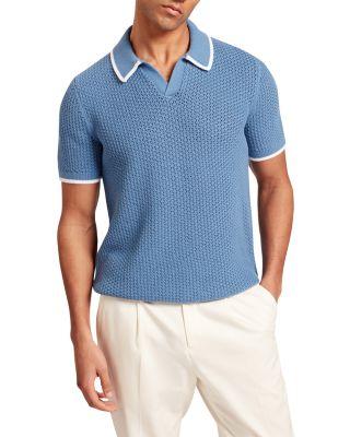 Sachair Textured Knit Open Neck Polo by TED BAKER