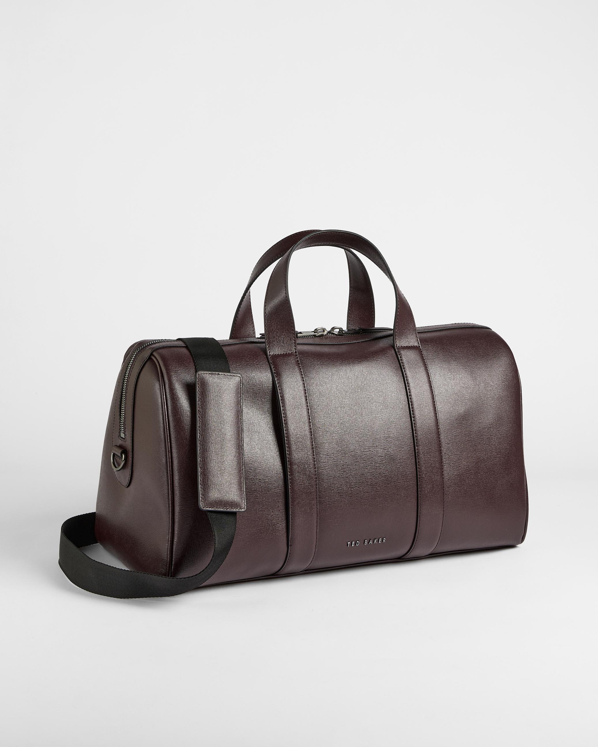Saffiano Leather Holdall - FIDICK - Oxblood by TED BAKER Saffiano Leather Holdall - FIDICK - Oxblood by TED BAKER