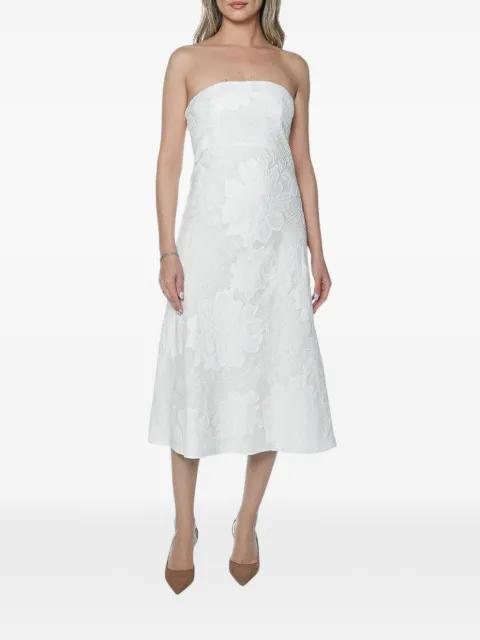 Sannii strapless floral-jacquard midi dress by TED BAKER