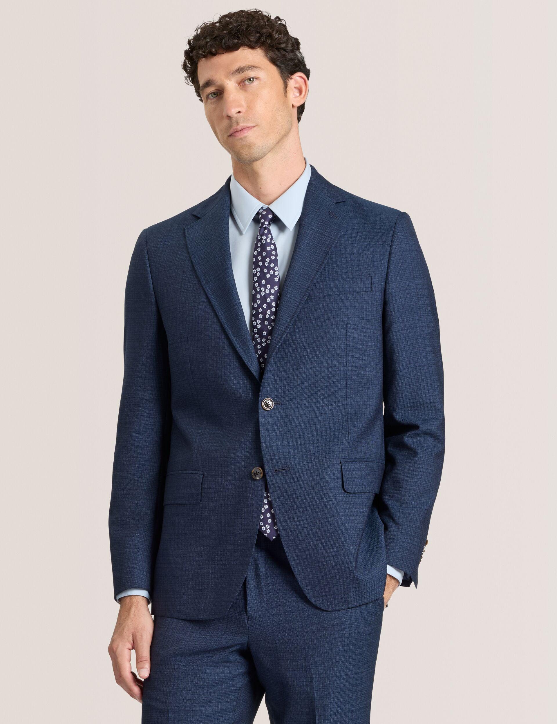 Single Breasted Two Button Notch Fully Fashioned Plaid Suit Jacket by TED BAKER