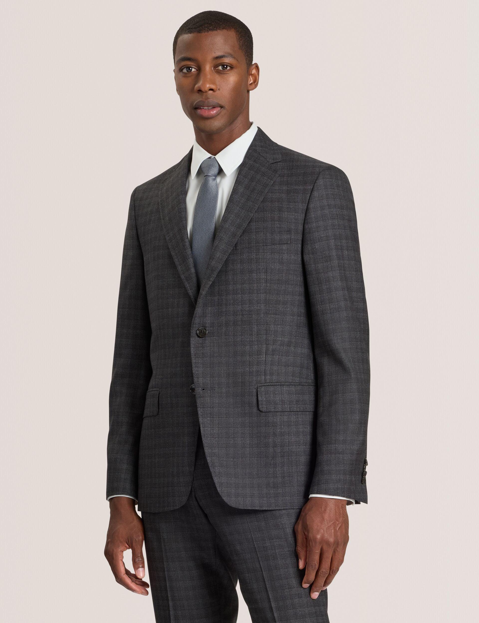 Single Breasted Two Button Notch Fully Fashioned Tattersall Suit Jacket by TED BAKER