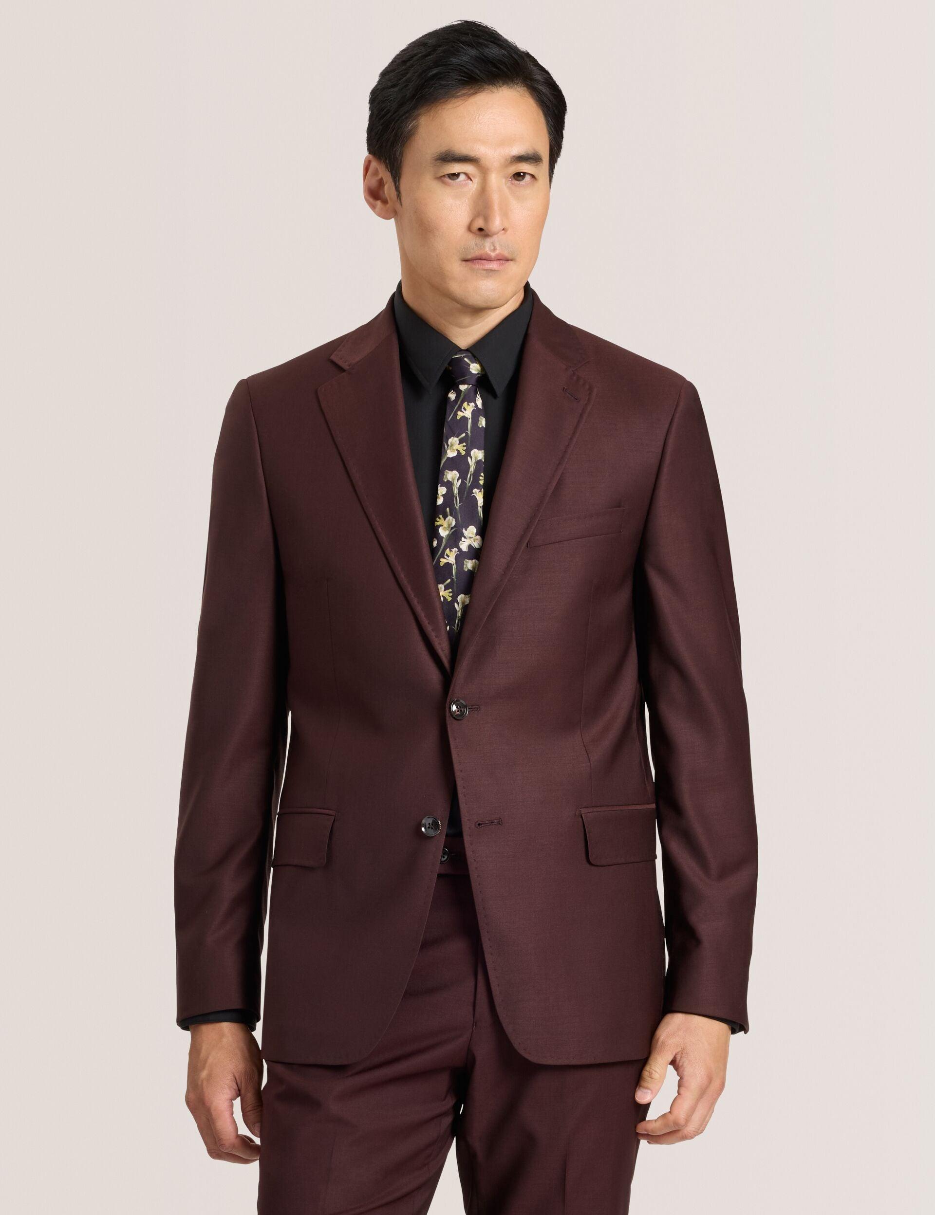 Single Breasted Two Button Notch Fully Fashioned Twill Suit Jacket by TED BAKER