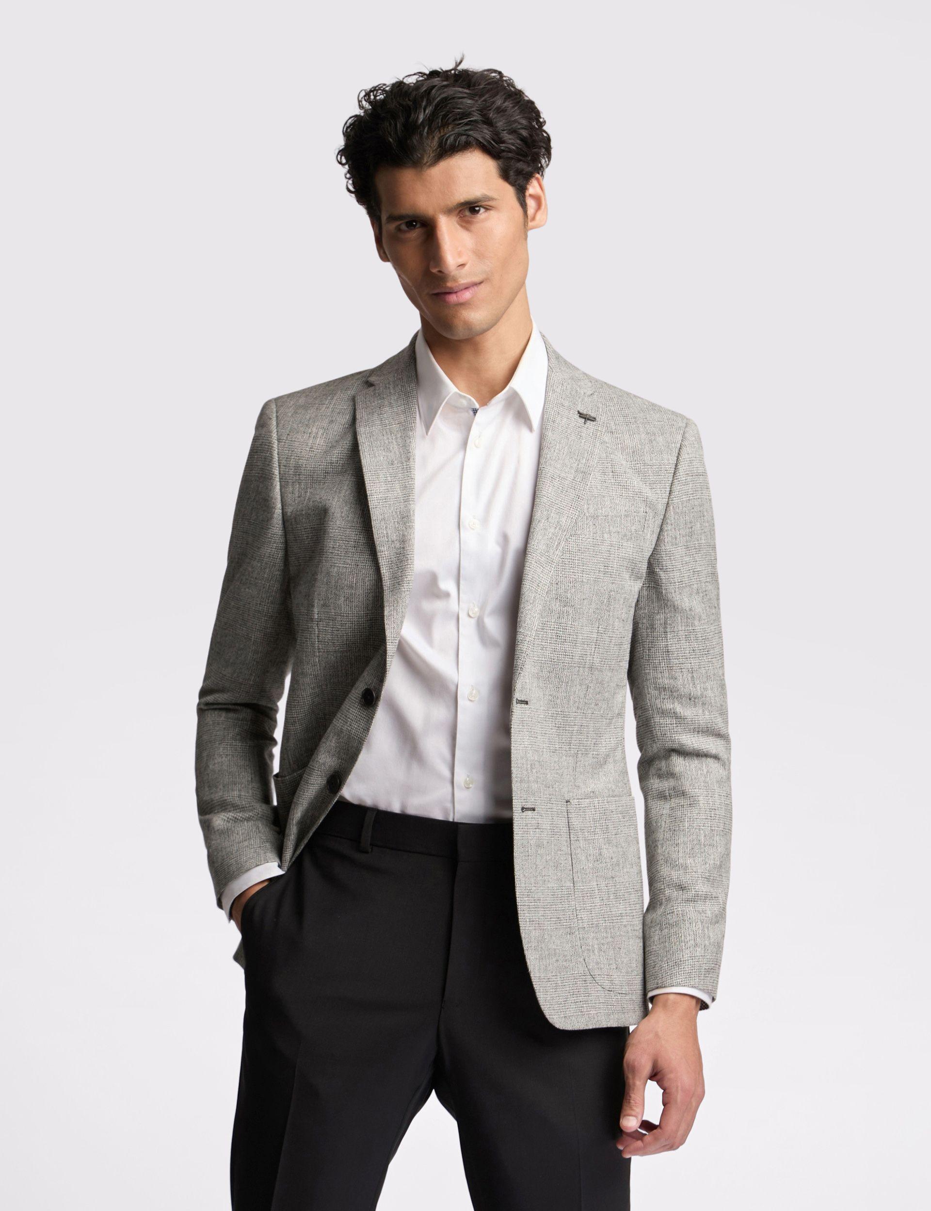 Slim Fit Eden Oversize Check Slim Standalone Jacket by TED BAKER Slim Fit Eden Oversize Check Slim Standalone Jacket by TED BAKER