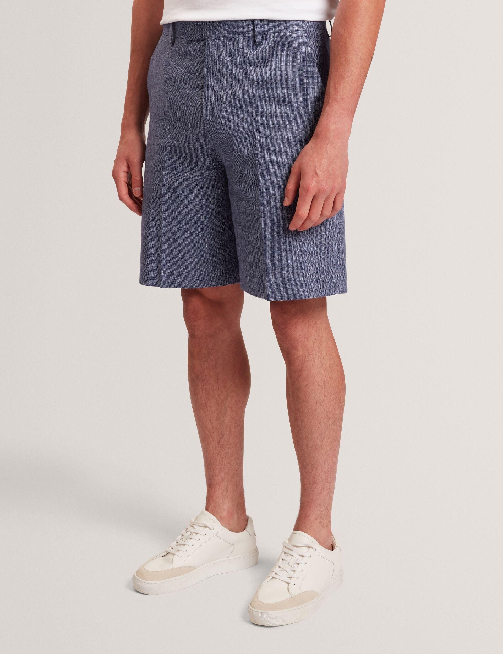 Slim Fit Linen Blend Tailored Shorts by TED BAKER