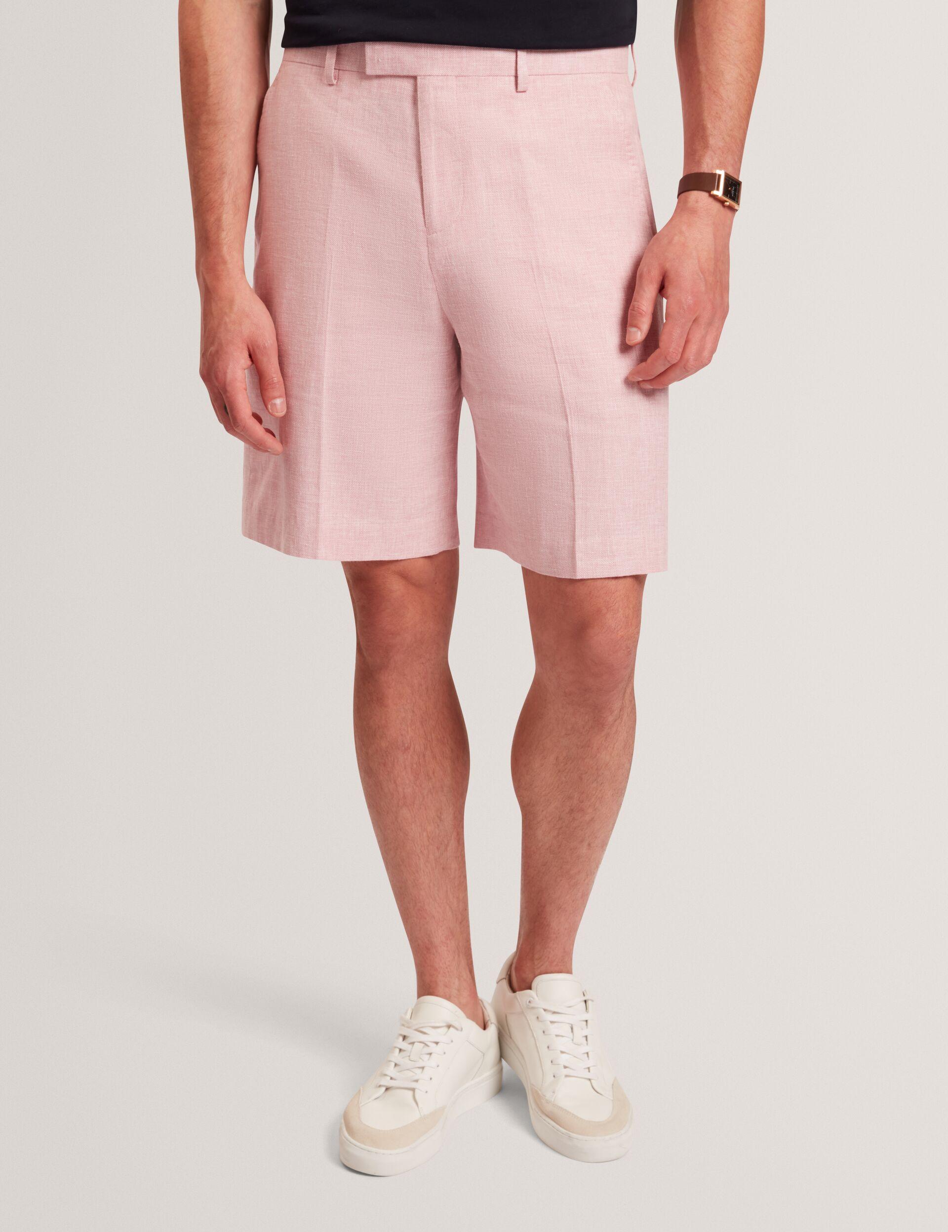 Slim Fit Linen Blend Tailored Shorts by TED BAKER